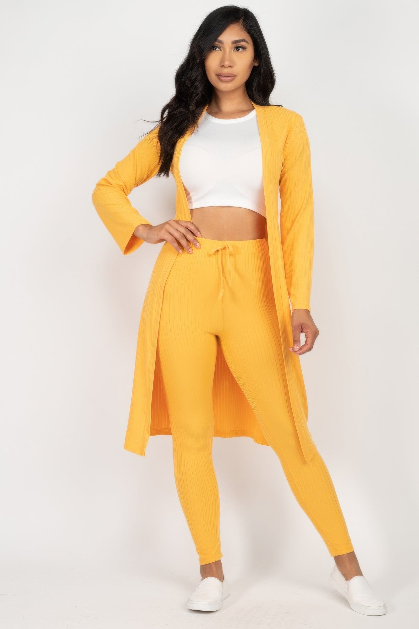 Ribbed Long Cardigan & Leggings Set | by atgodanddesigns