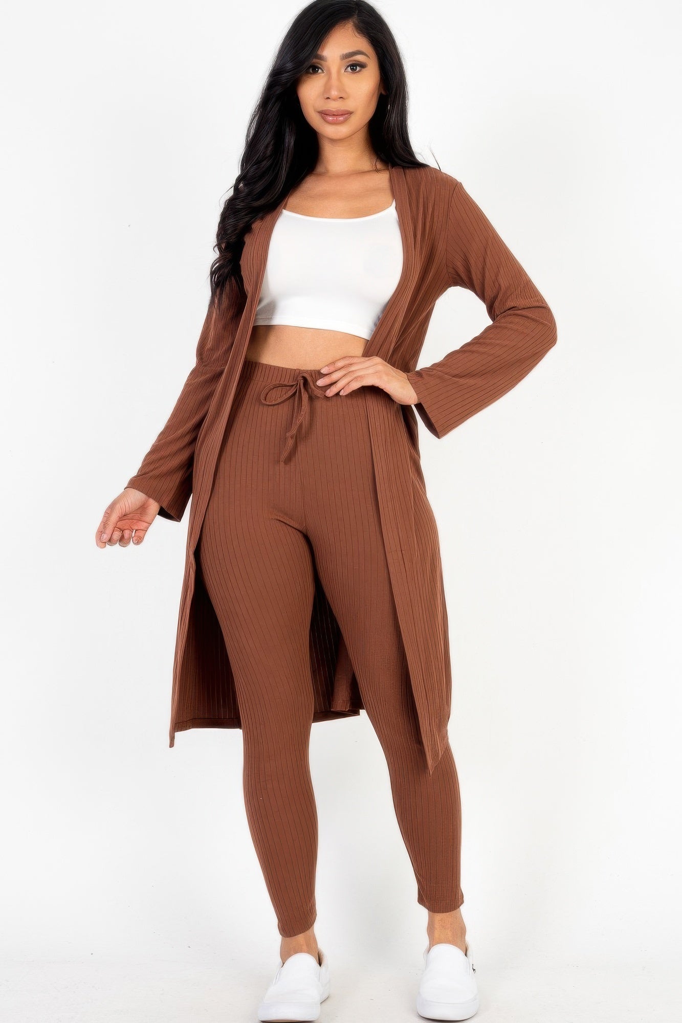 Ribbed Long Cardigan & Leggings Set | by atgodanddesigns