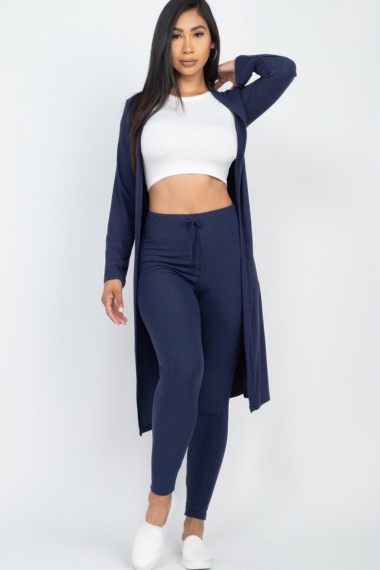 Ribbed Long Cardigan & Leggings Set | by atgodanddesigns