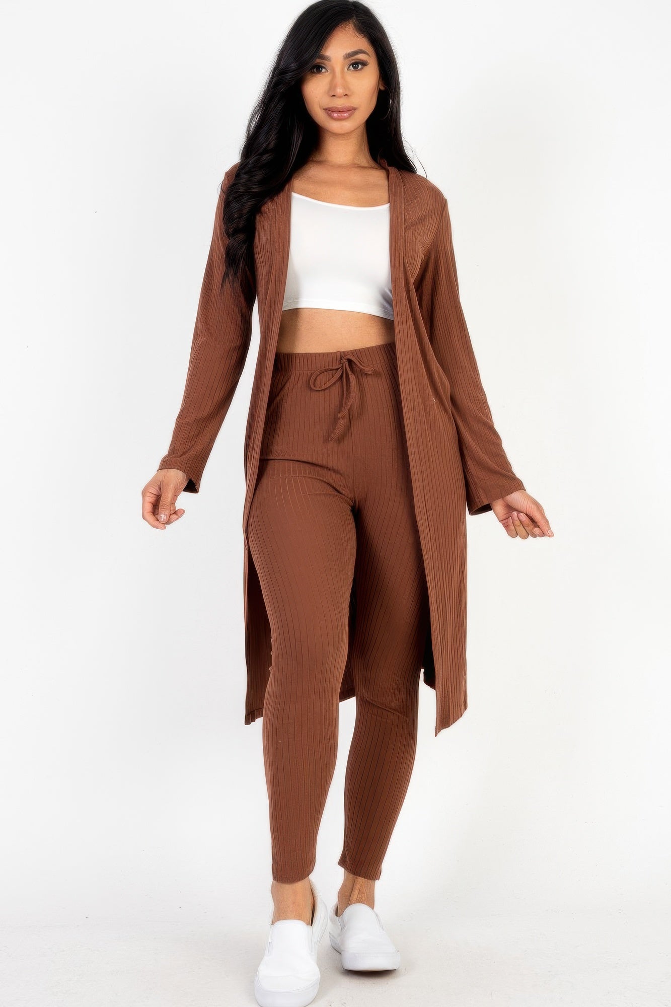 Ribbed Long Cardigan & Leggings Set | by atgodanddesigns