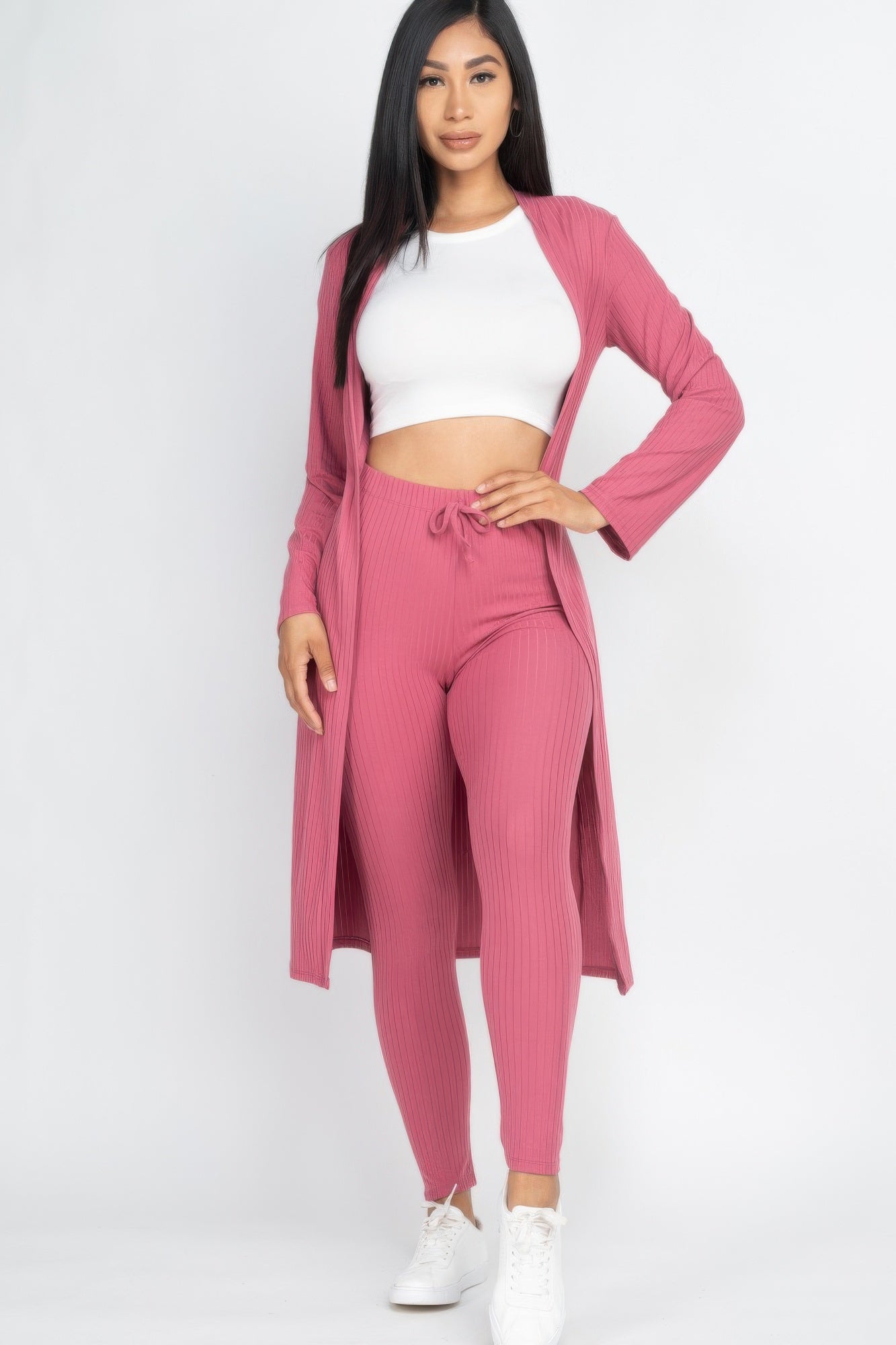 Ribbed Long Cardigan & Leggings Set | by atgodanddesigns