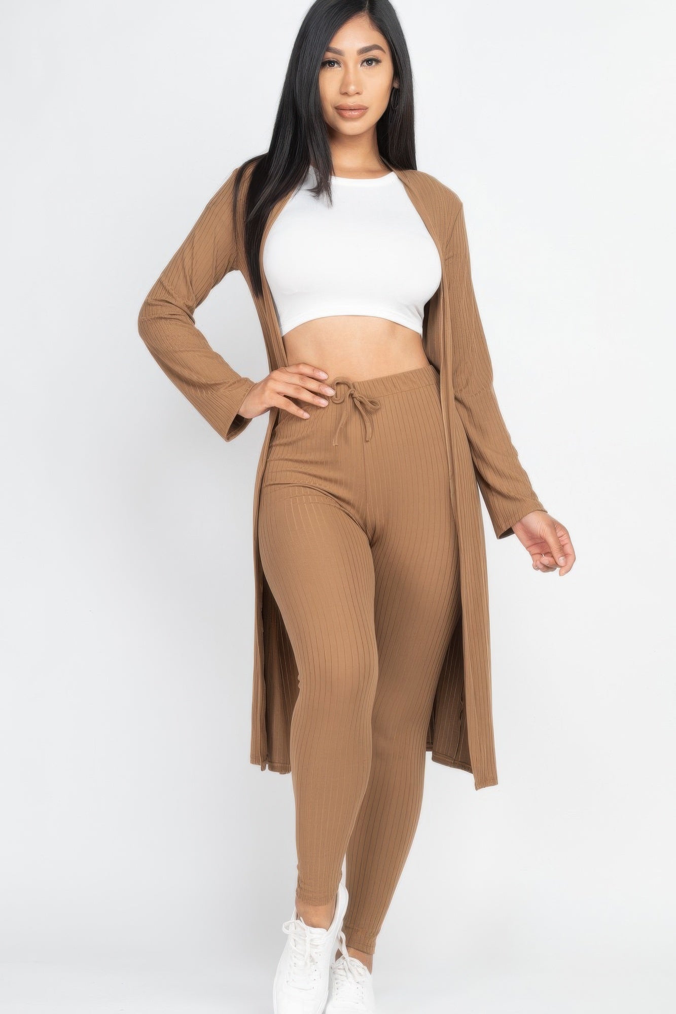 Ribbed Long Cardigan & Leggings Set | by atgodanddesigns