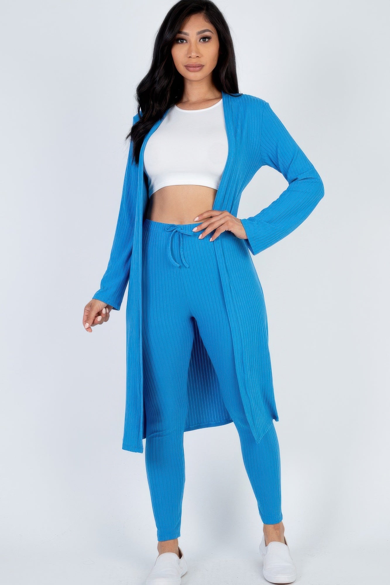 Ribbed Long Cardigan & Leggings Set | by atgodanddesigns