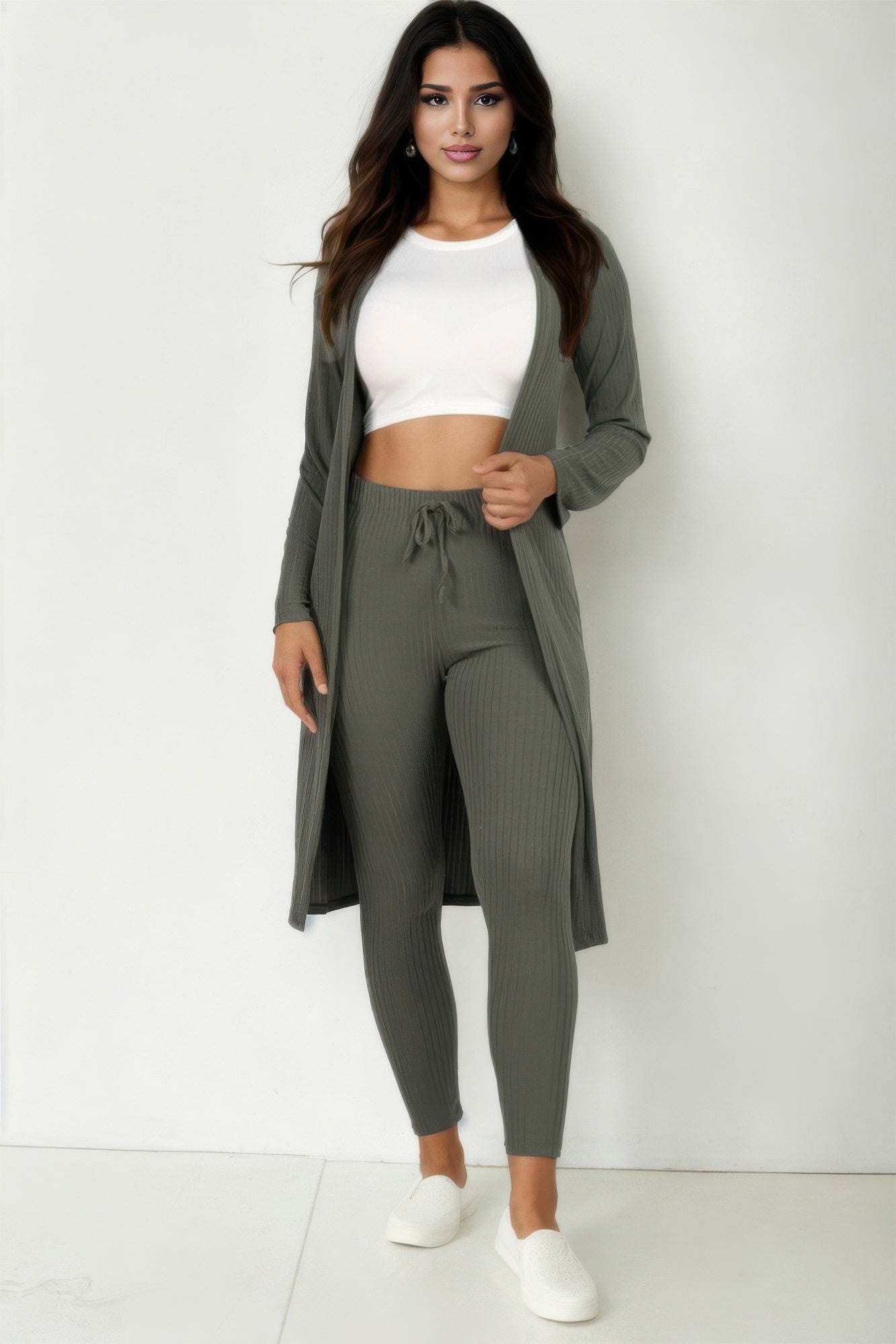 Ribbed Long Cardigan & Leggings Set | by atgodanddesigns
