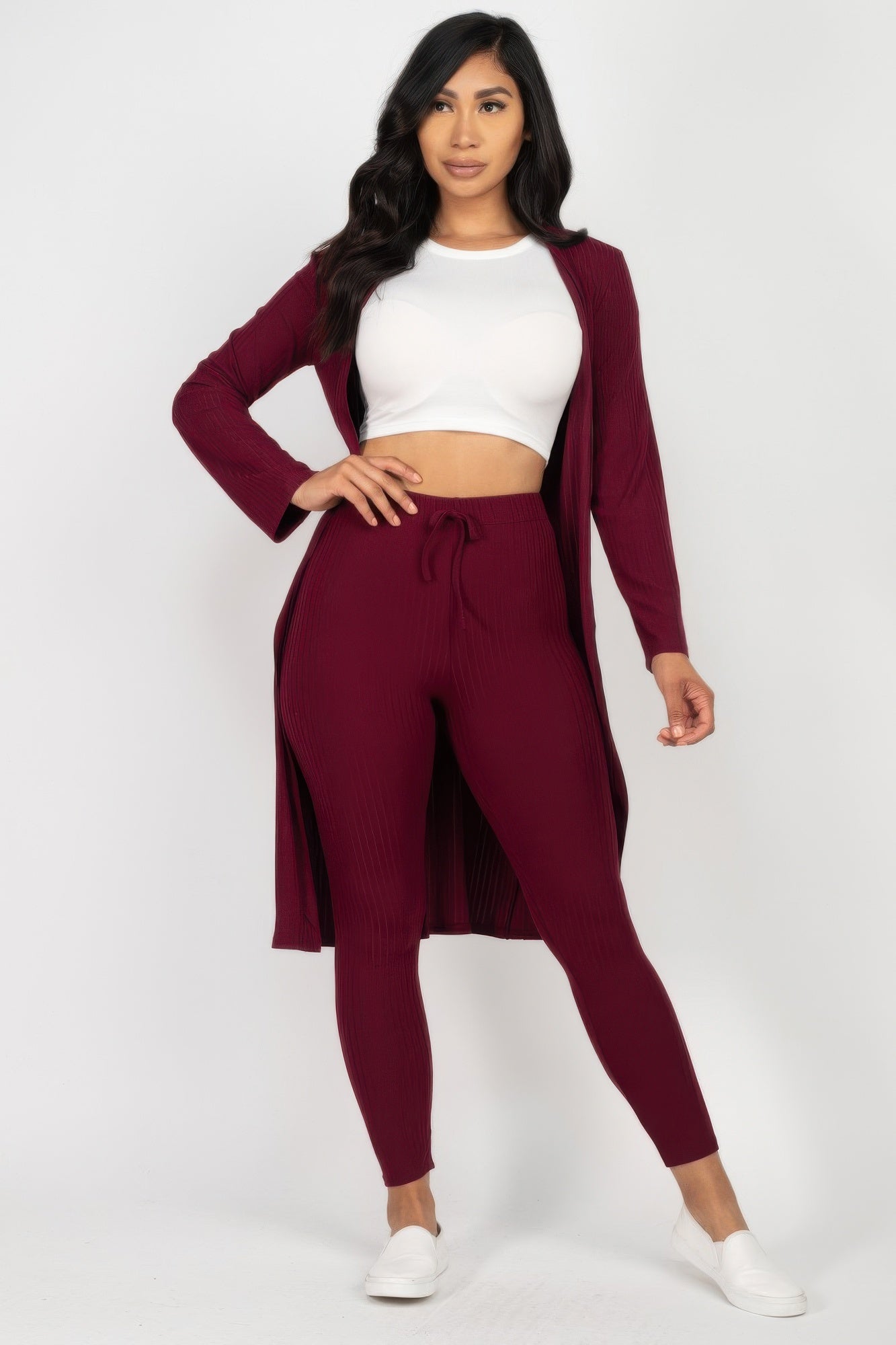 Ribbed Long Cardigan & Leggings Set | by atgodanddesigns