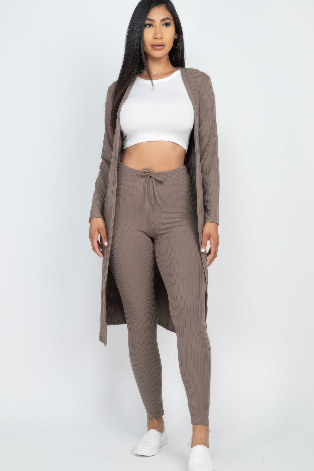 Ribbed Long Cardigan & Leggings Set | by atgodanddesigns