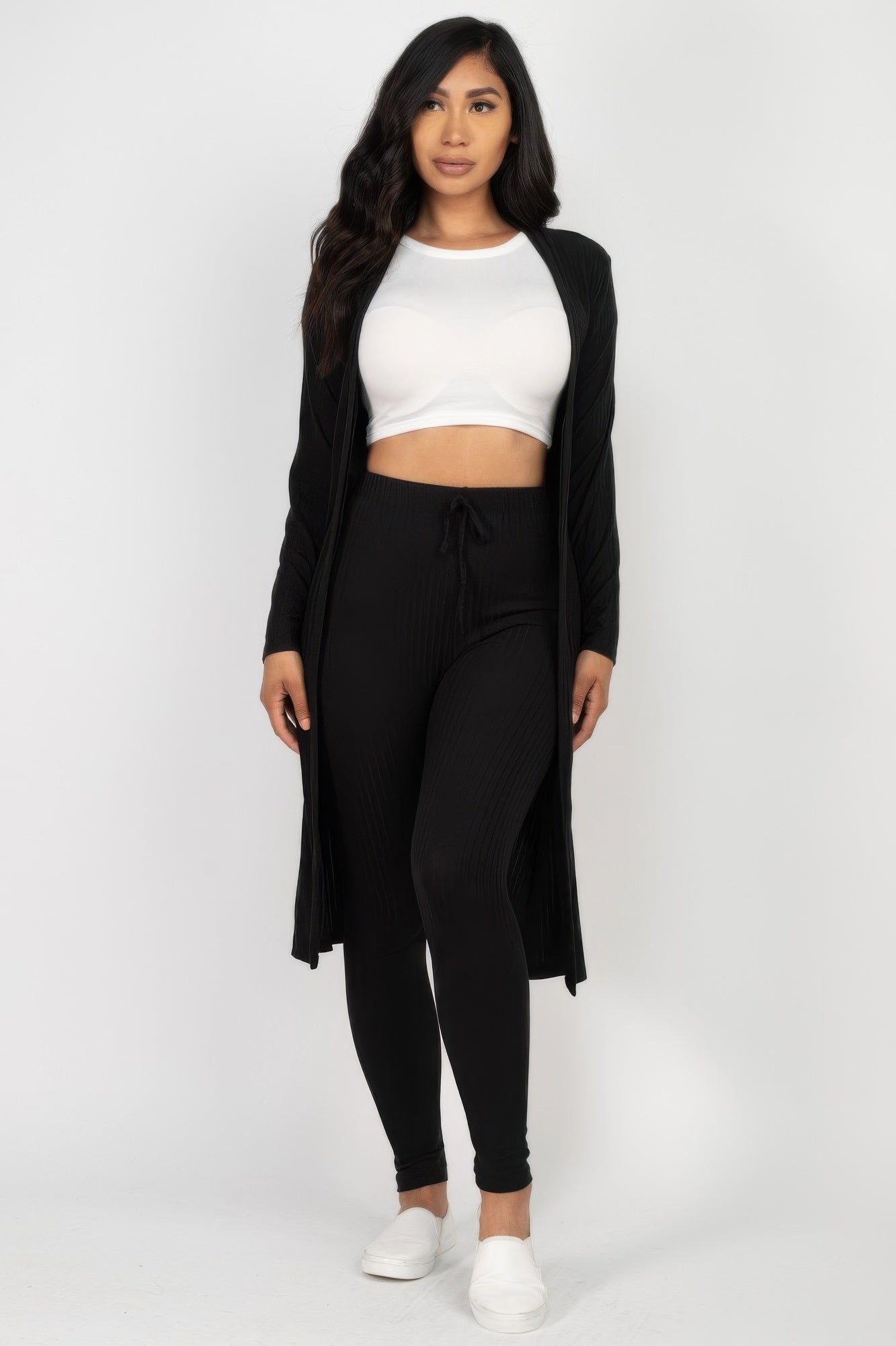 Ribbed Long Cardigan & Leggings Set | by atgodanddesigns