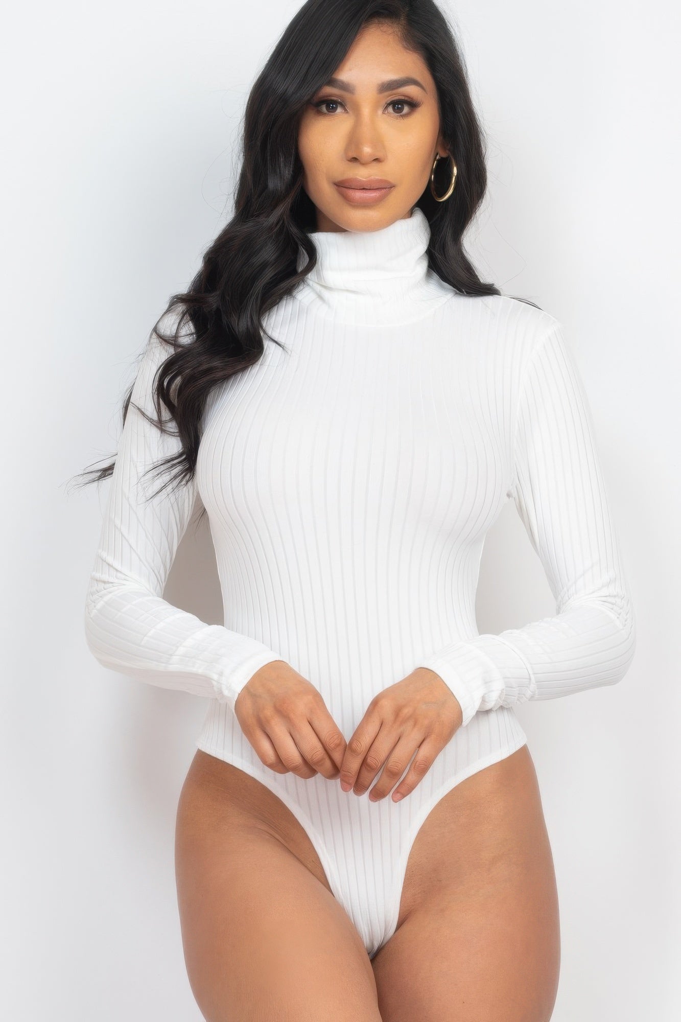 Ribbed Turtle Neck Long Sleeve Bodysuit | by atgodanddesigns