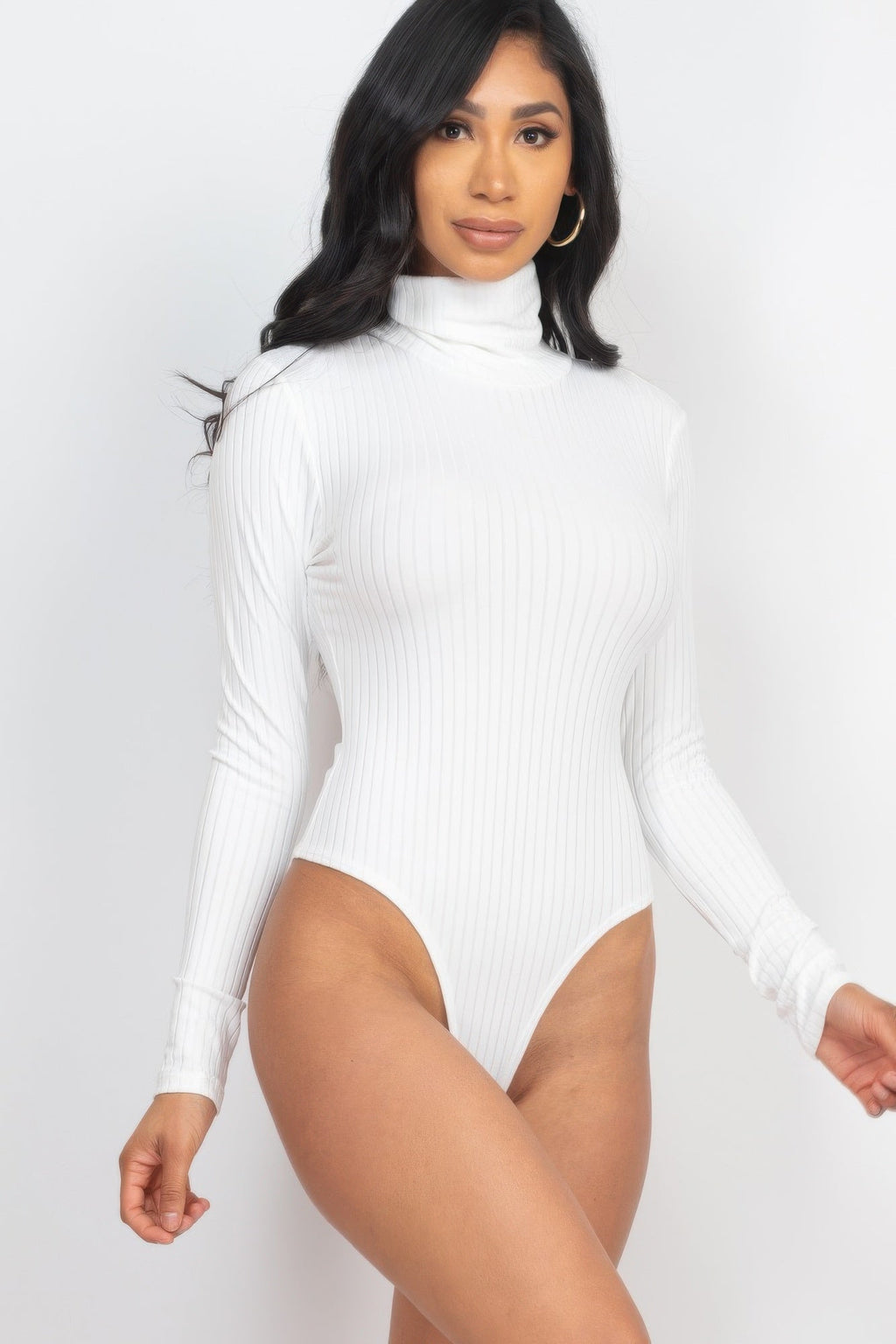 Ribbed Turtle Neck Long Sleeve Bodysuit | by atgodanddesigns