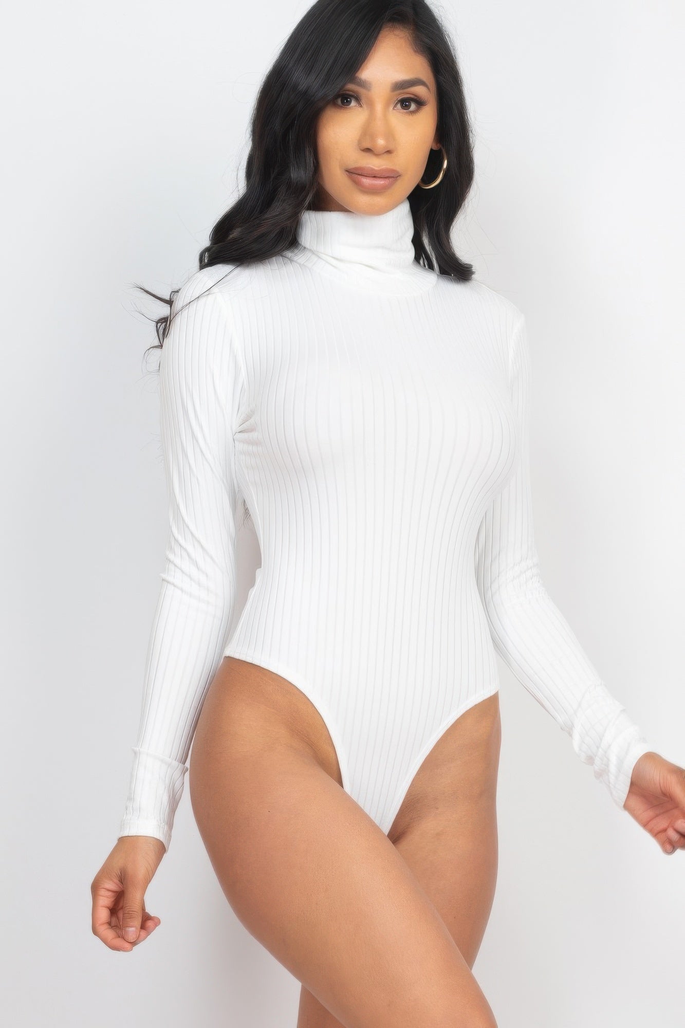 Ribbed Turtle Neck Long Sleeve Bodysuit | by atgodanddesigns