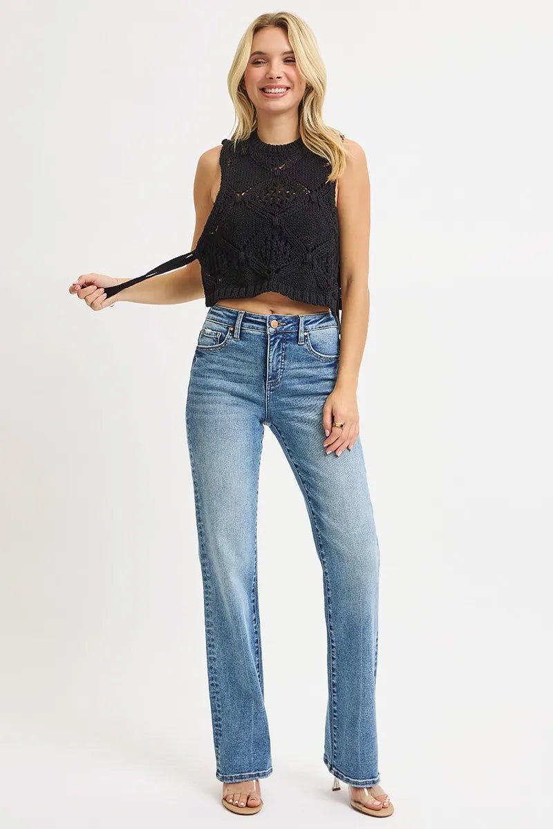 RISEN Full Size Tummy Control High Rise Straight Jeans Plus Size | by atgodanddesigns