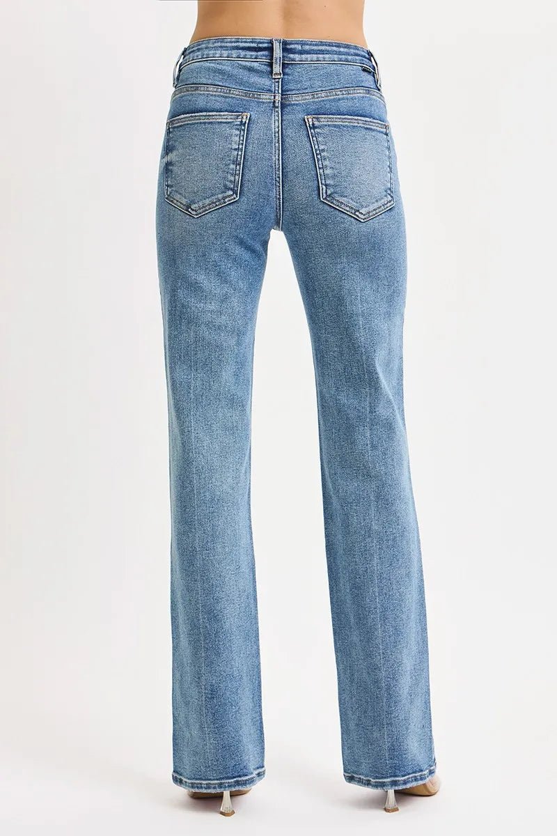 RISEN Full Size Tummy Control High Rise Straight Jeans Plus Size | by atgodanddesigns