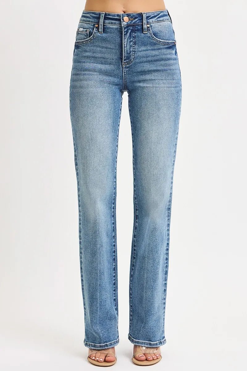 RISEN Full Size Tummy Control High Rise Straight Jeans Plus Size | by atgodanddesigns