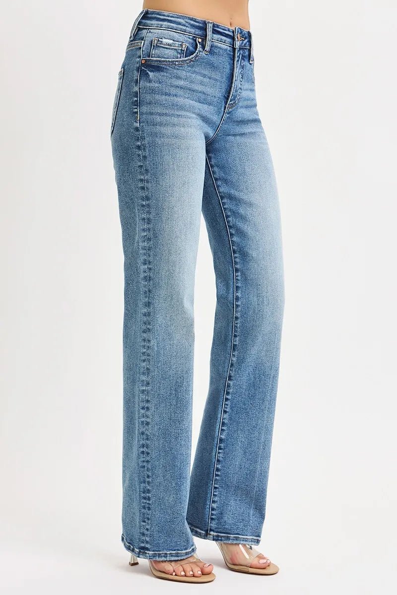 RISEN Full Size Tummy Control High Rise Straight Jeans Plus Size | by atgodanddesigns