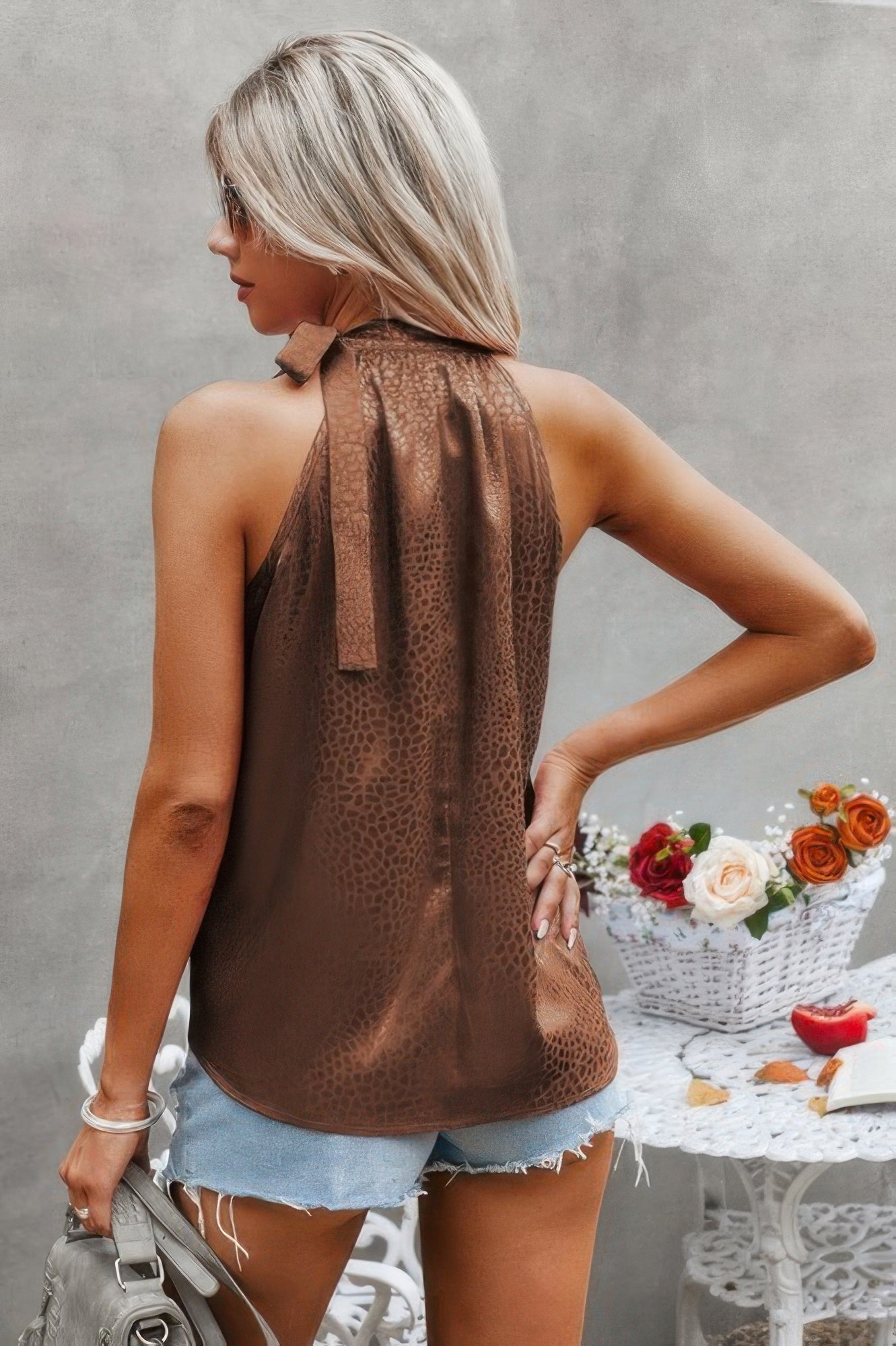 Satin Leopard Halter Tank Spaghetti Strap Cami Shi | by atgodanddesigns