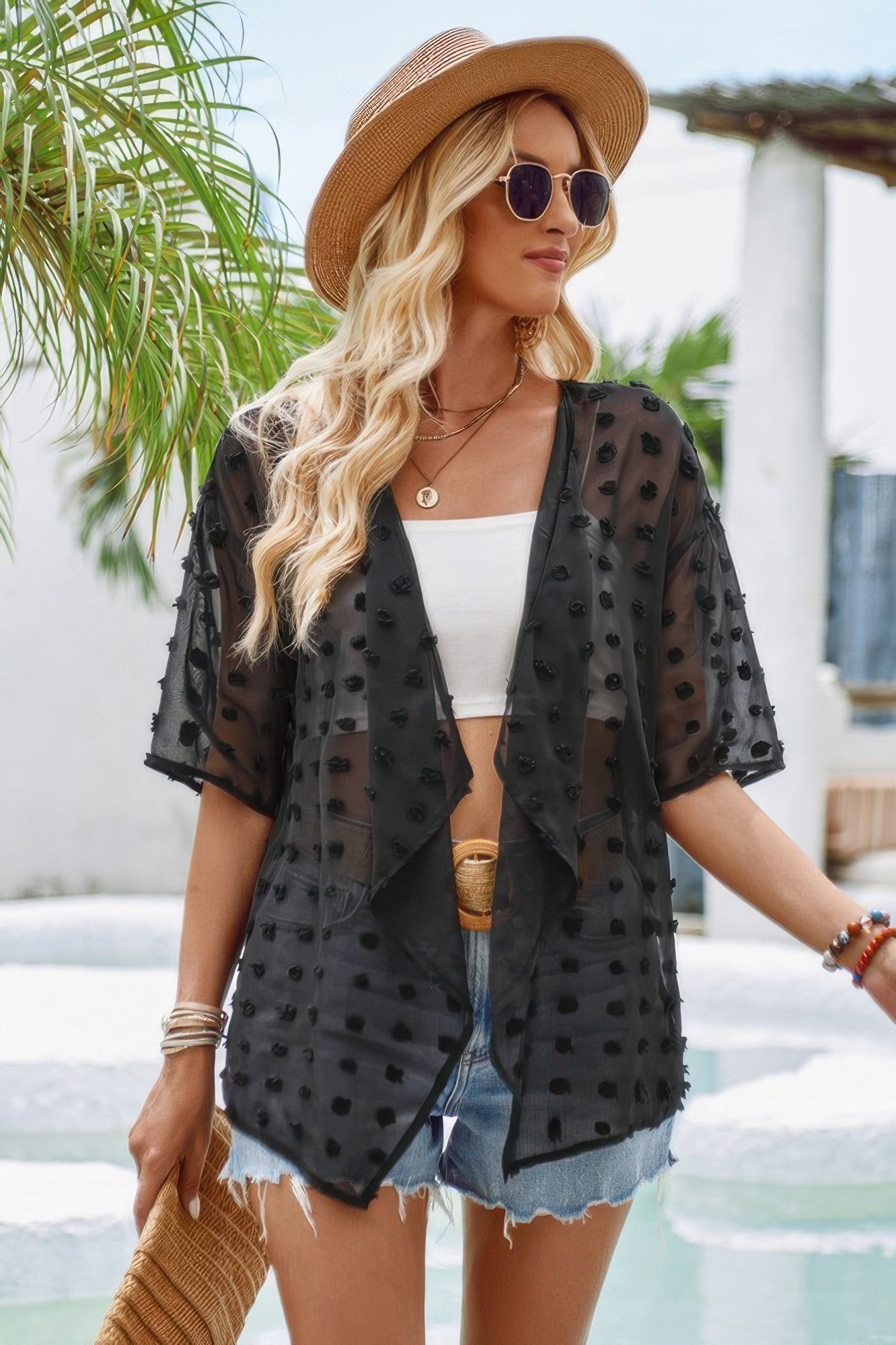 See Through Swiss Dot Loose Kimono | by atgodanddesigns