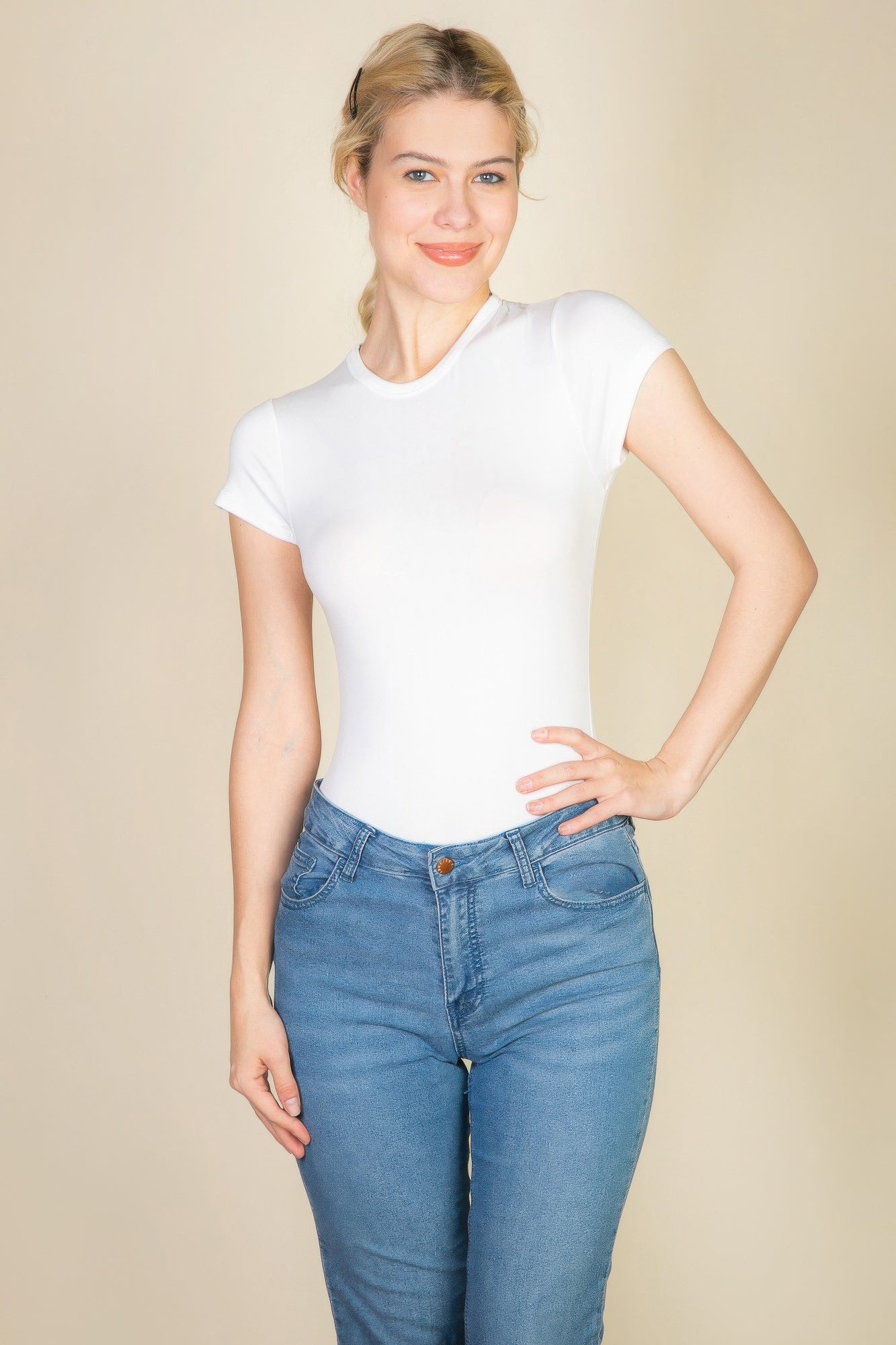 Short Sleeve Crew Neck Bodysuit | by atgodanddesigns
