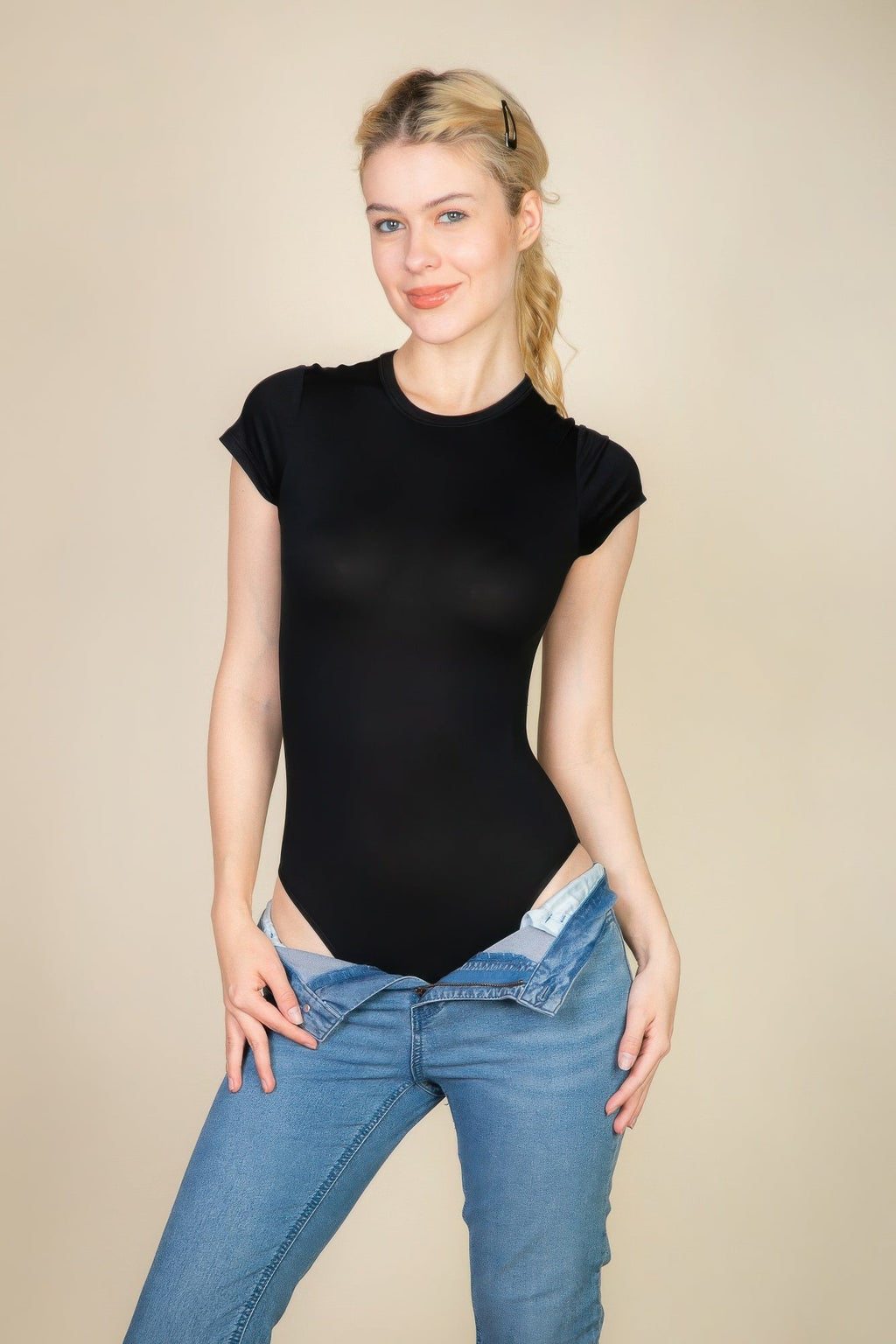 Short Sleeve Crew Neck Bodysuit | by atgodanddesigns