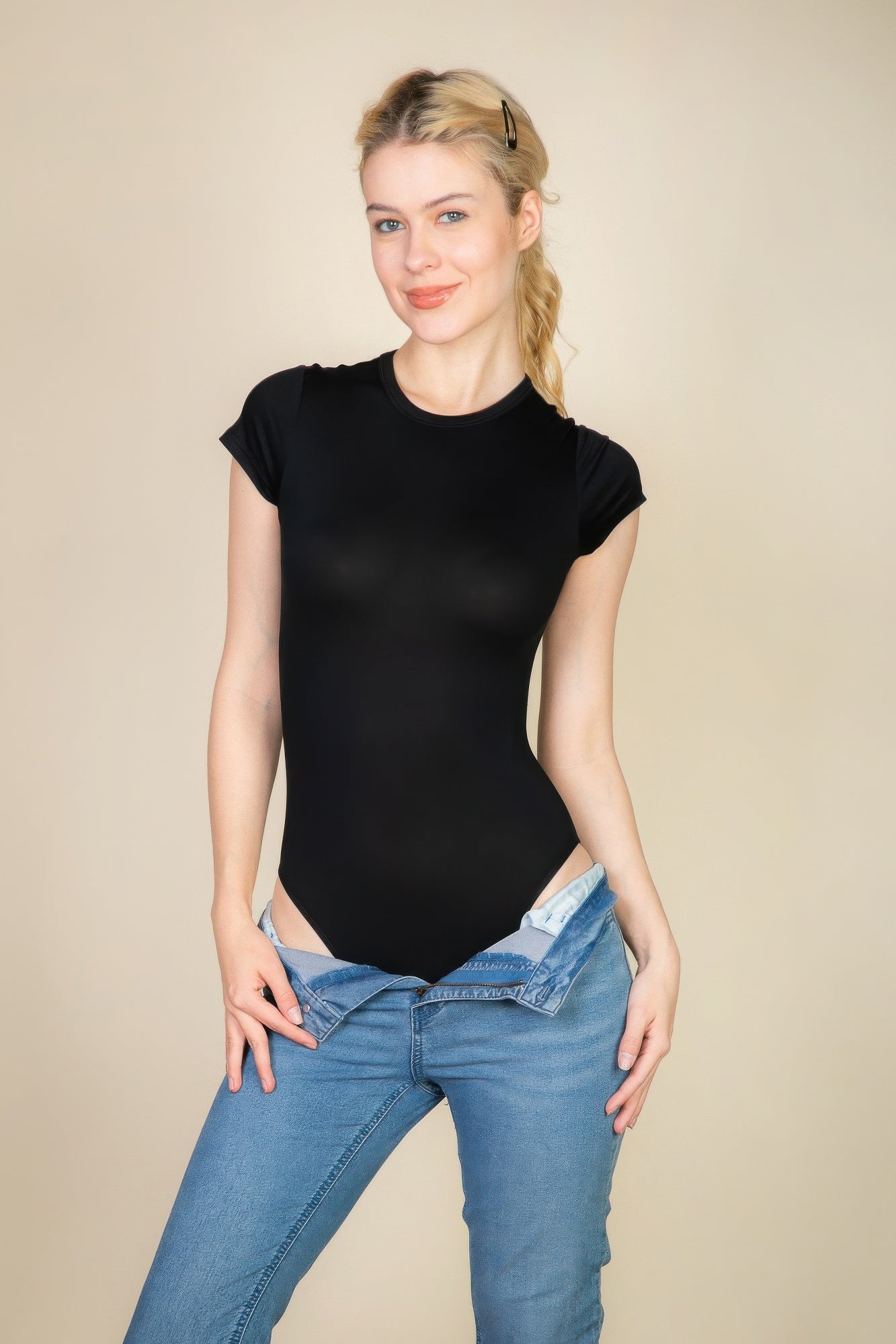 Short Sleeve Crew Neck Bodysuit | by atgodanddesigns