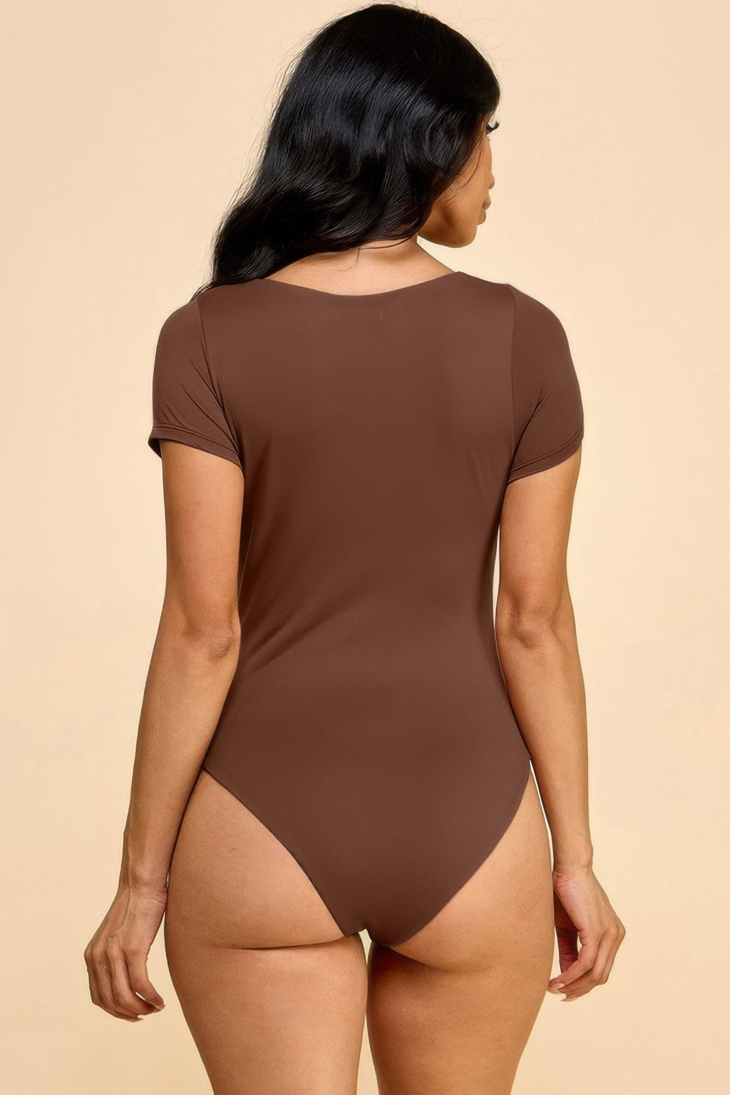 Short Sleeve Scoop Neck Double Layered Bodysuit | by atgodanddesigns
