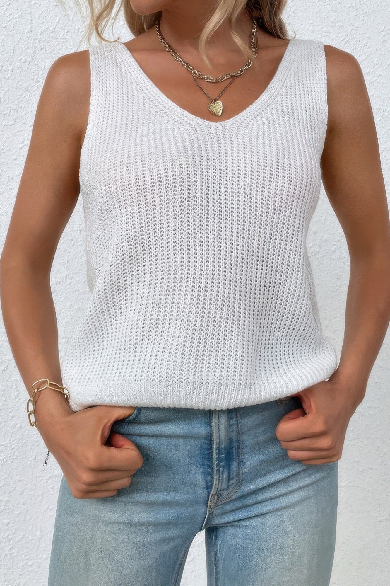 Sleeveless Knit Cross Back Vest | by atgodanddesigns