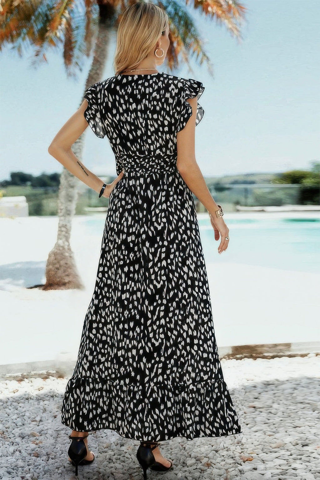 Sleeveless Tie Waist Surplice Wrap Leopard Dress | by atgodanddesigns