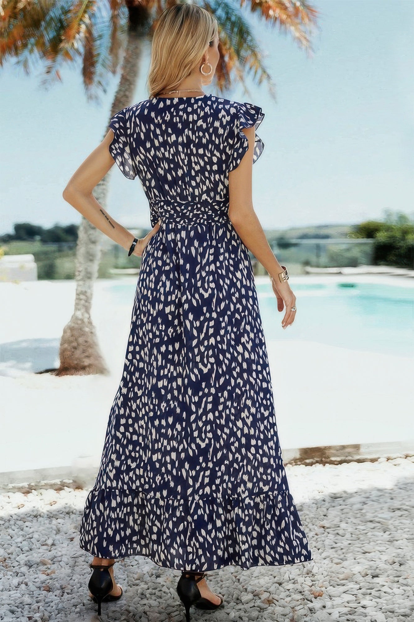 Sleeveless Tie Waist Surplice Wrap Leopard Dress | by atgodanddesigns