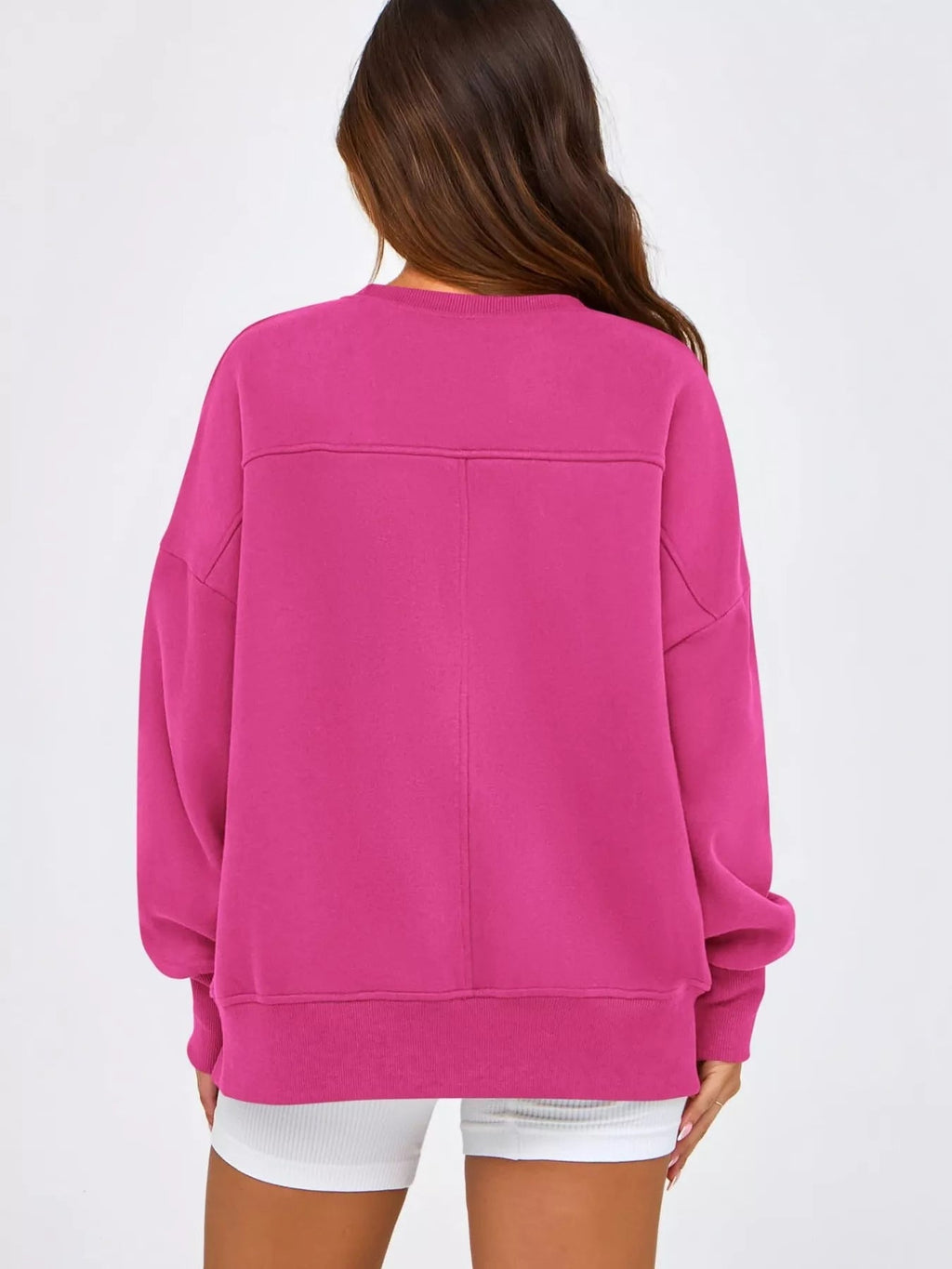 Slit Round Neck Dropped Shoulder Sweatshirt | by atgodanddesigns