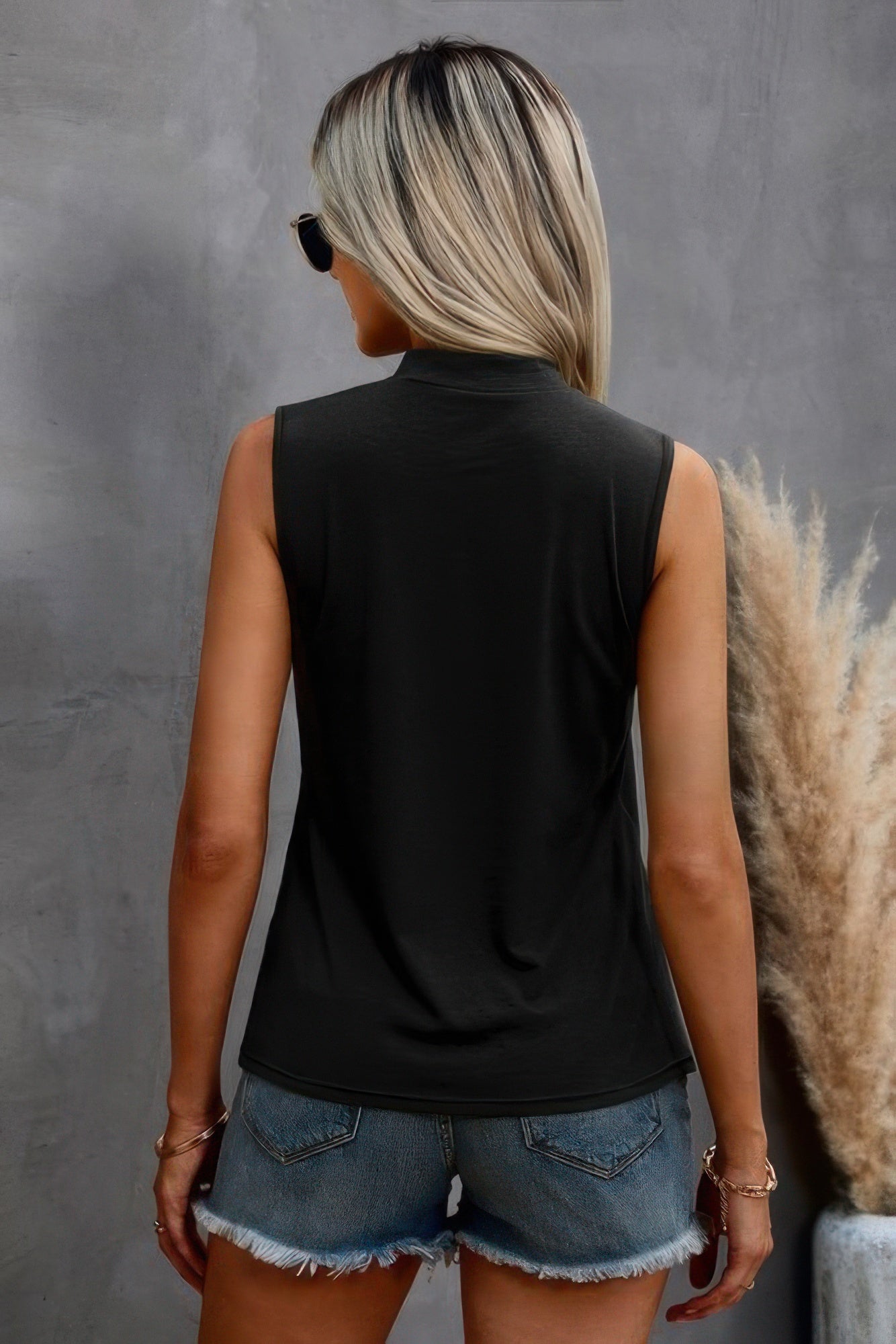 Solid Cold Cut Out Shoulder Sleeveless Top | by atgodanddesigns