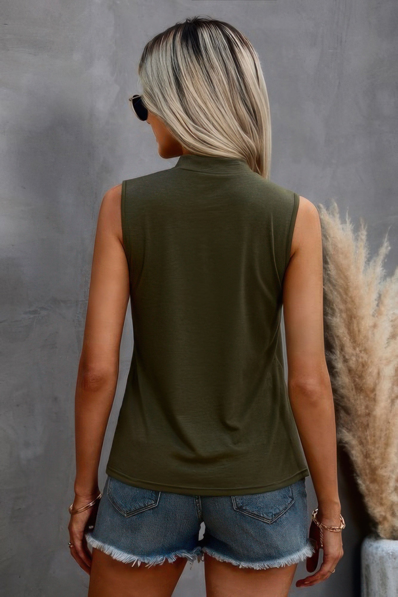 Solid Cold Cut Out Shoulder Sleeveless Top | by atgodanddesigns