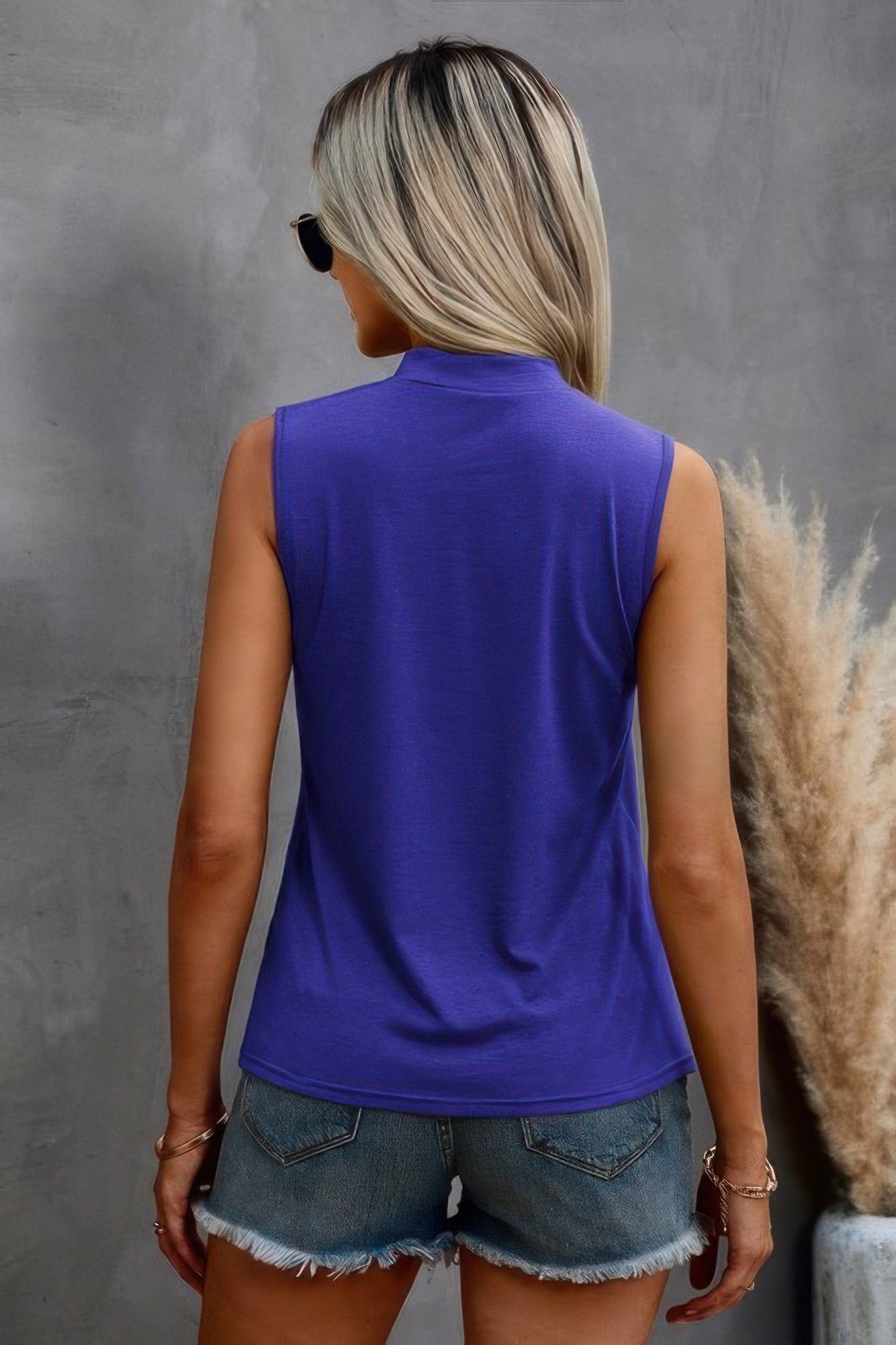 Solid Cold Cut Out Shoulder Sleeveless Top | by atgodanddesigns