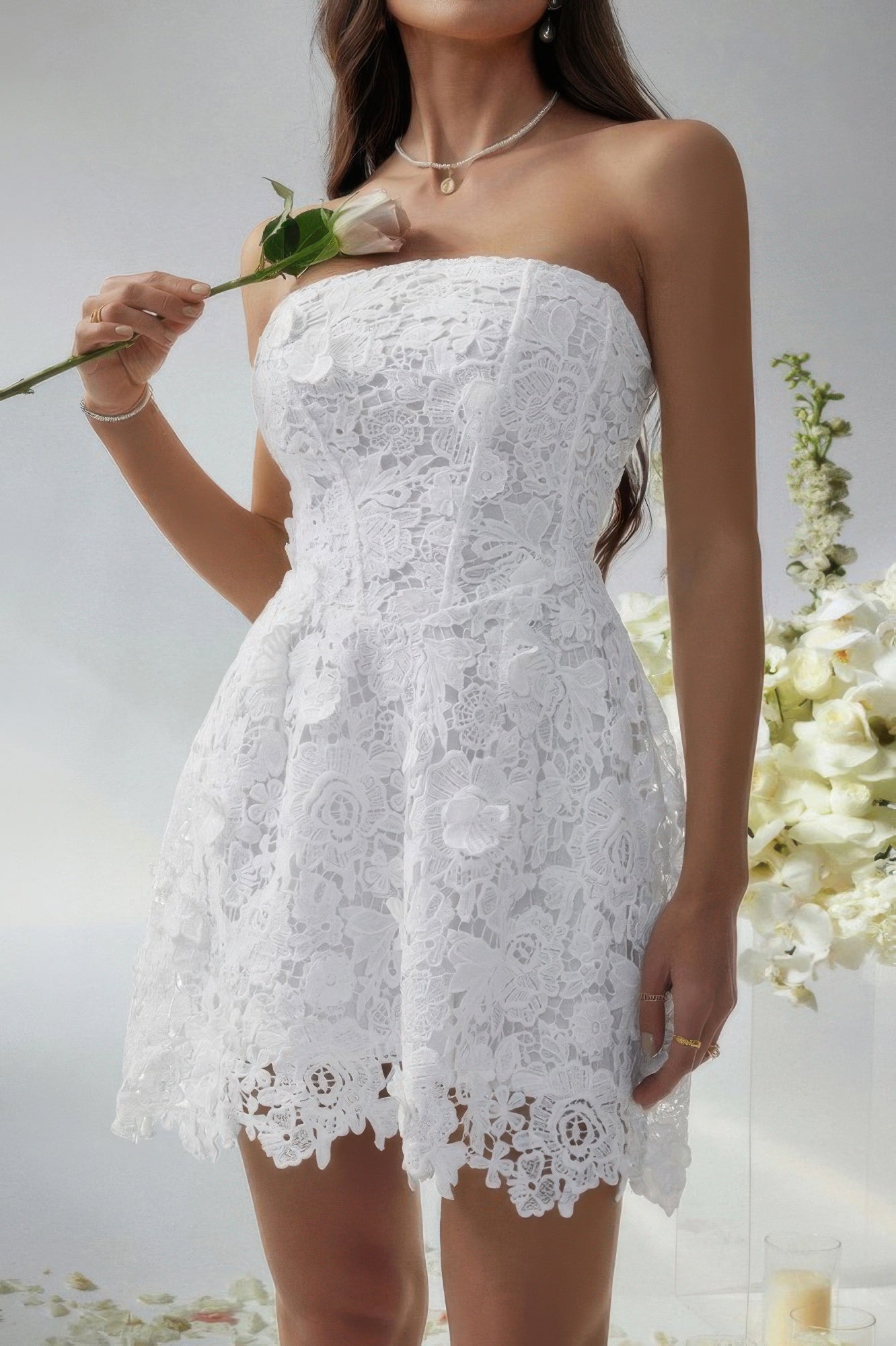 Solid Lace Up Lace Mini Fit Tube Dress | by atgodanddesigns
