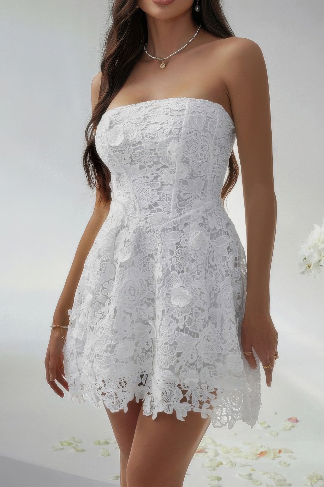 Solid Lace Up Lace Mini Fit Tube Dress | by atgodanddesigns