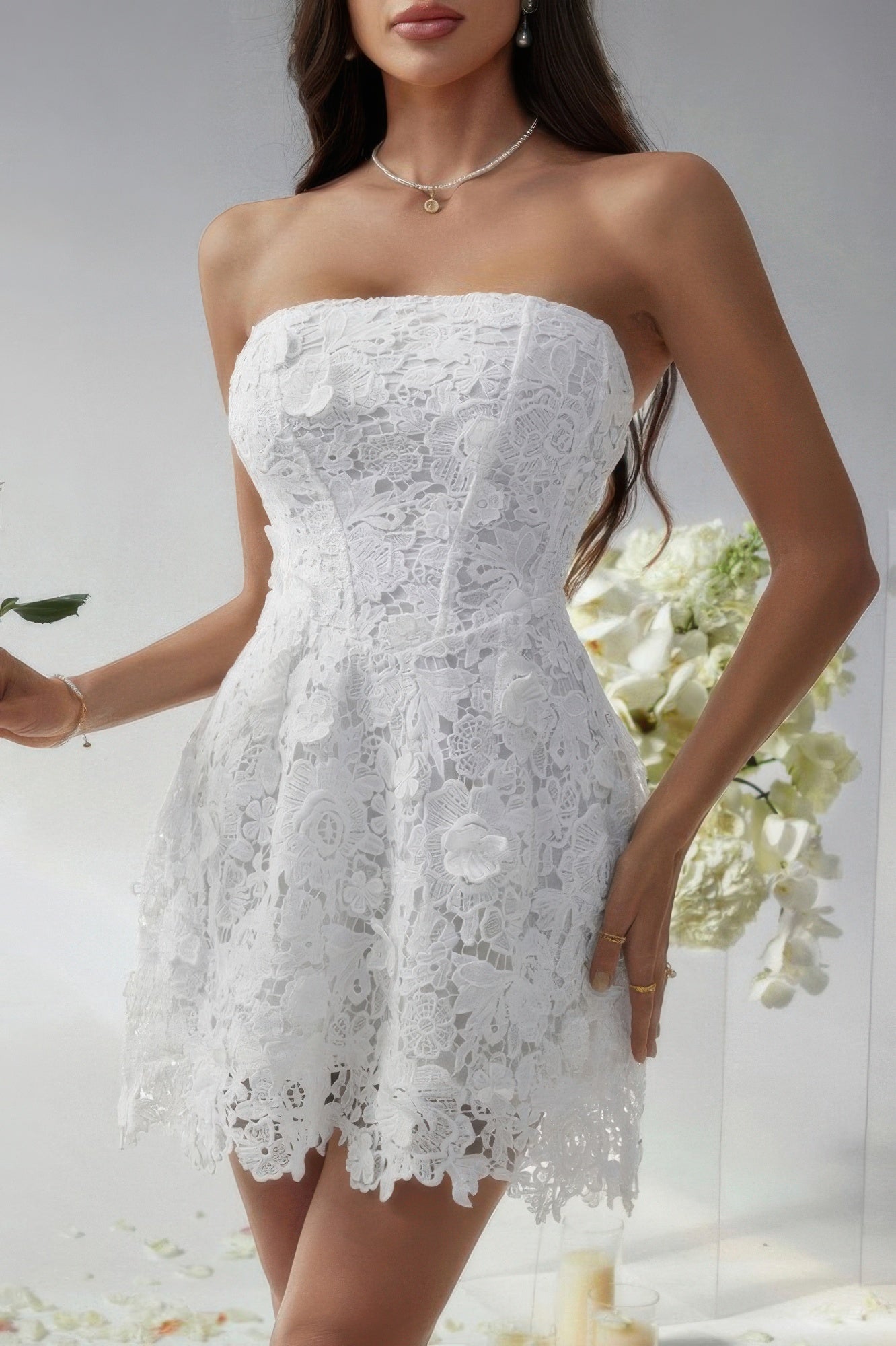 Solid Lace Up Lace Mini Fit Tube Dress | by atgodanddesigns
