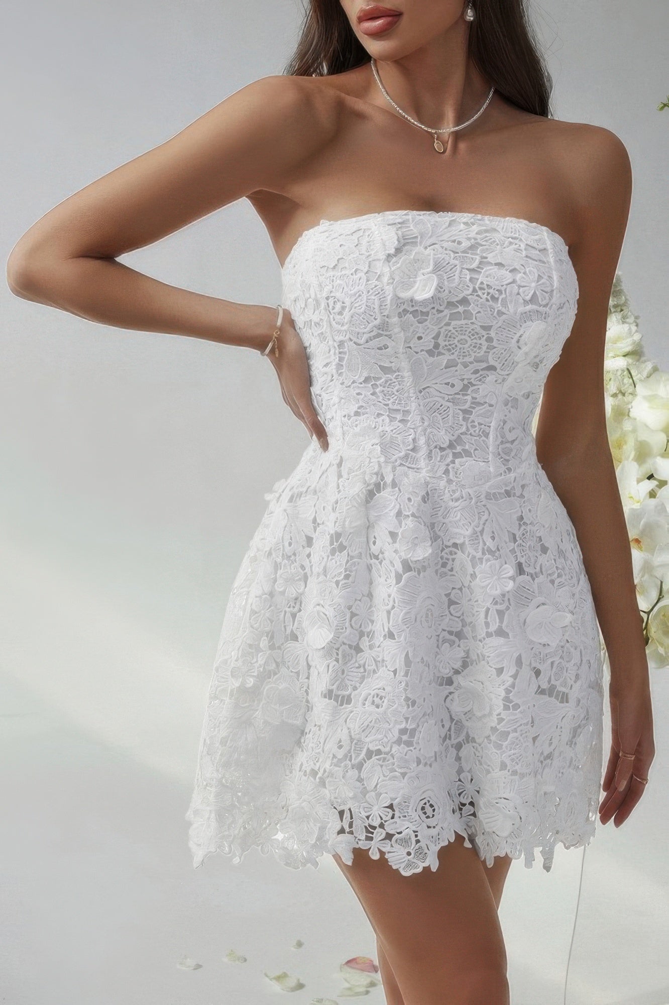 Solid Lace Up Lace Mini Fit Tube Dress | by atgodanddesigns