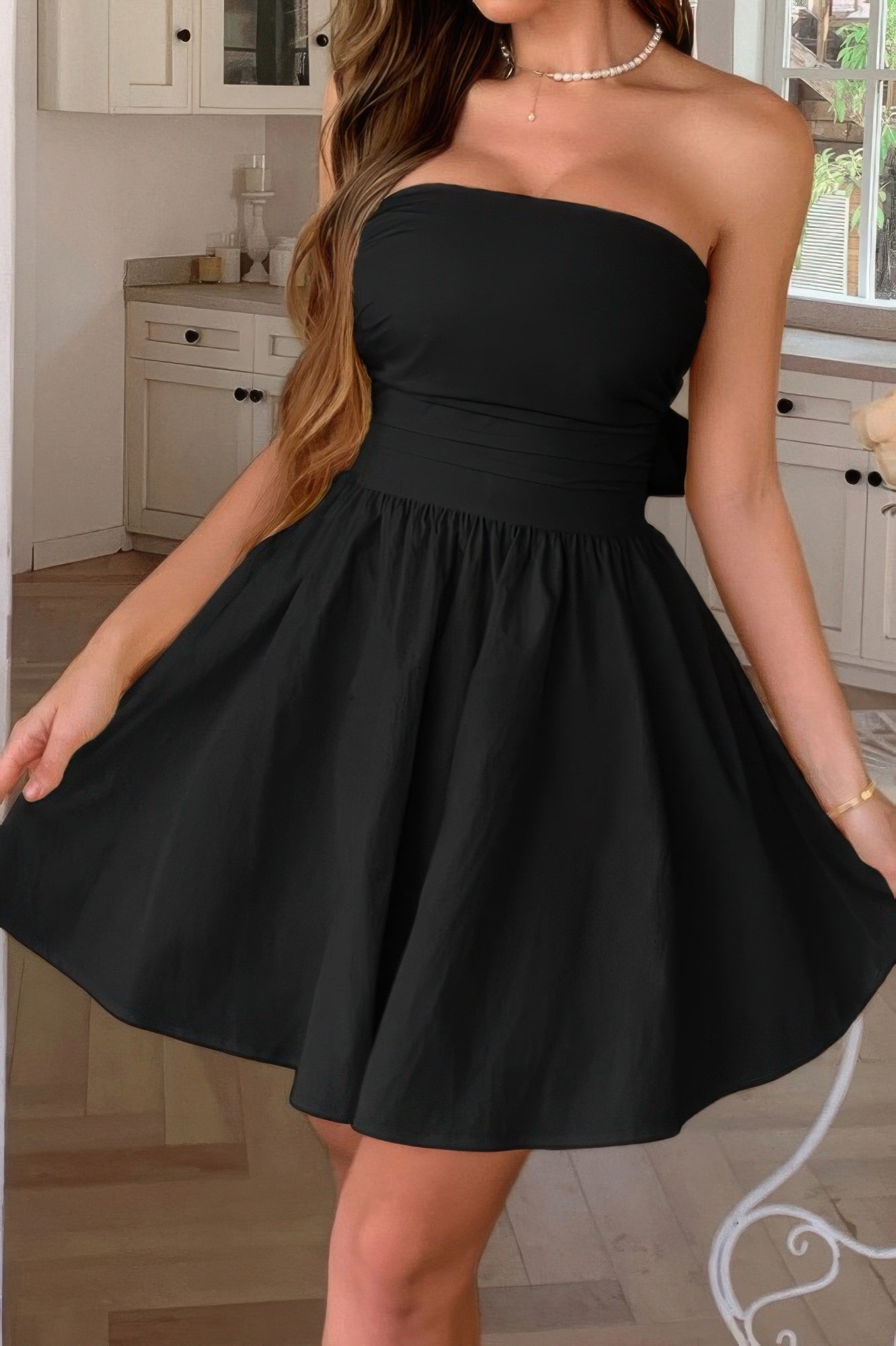 Solid Off Shoulder Tube Elastic Waist Dress | by atgodanddesigns