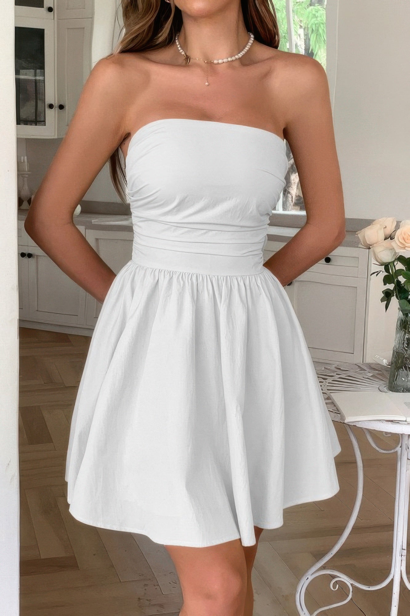 Solid Off Shoulder Tube Elastic Waist Dress | by atgodanddesigns