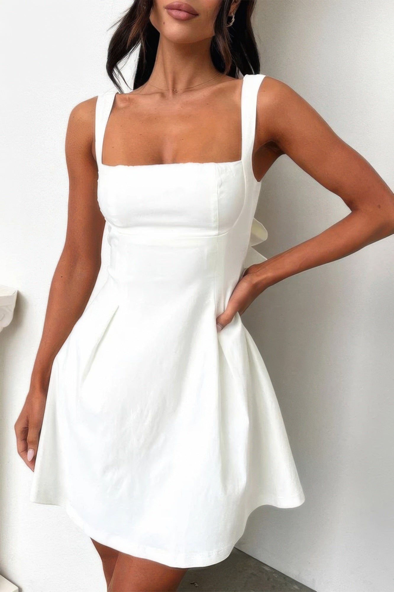 Solid Sleeveless Fit Wide Strap A Line Dress | by atgodanddesigns