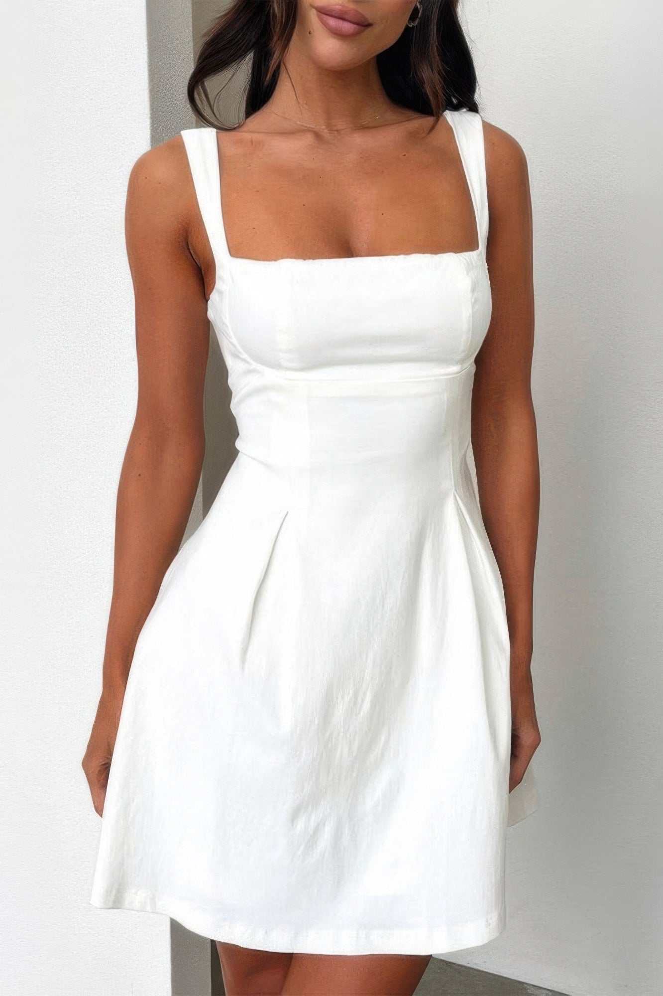 Solid Sleeveless Fit Wide Strap A Line Dress | by atgodanddesigns