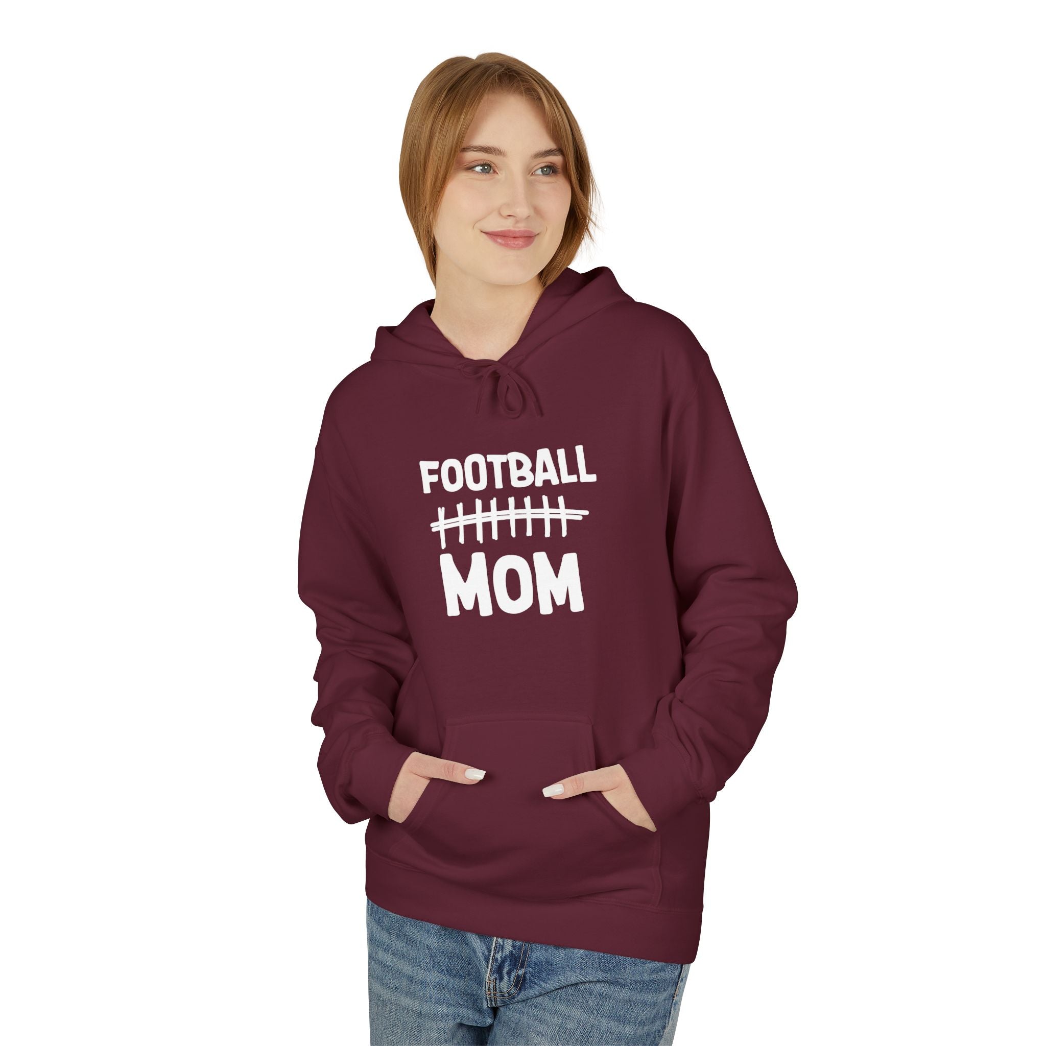 Sports Mom Fleece Hoodie - Football Mom | Hoodie by atgodanddesigns