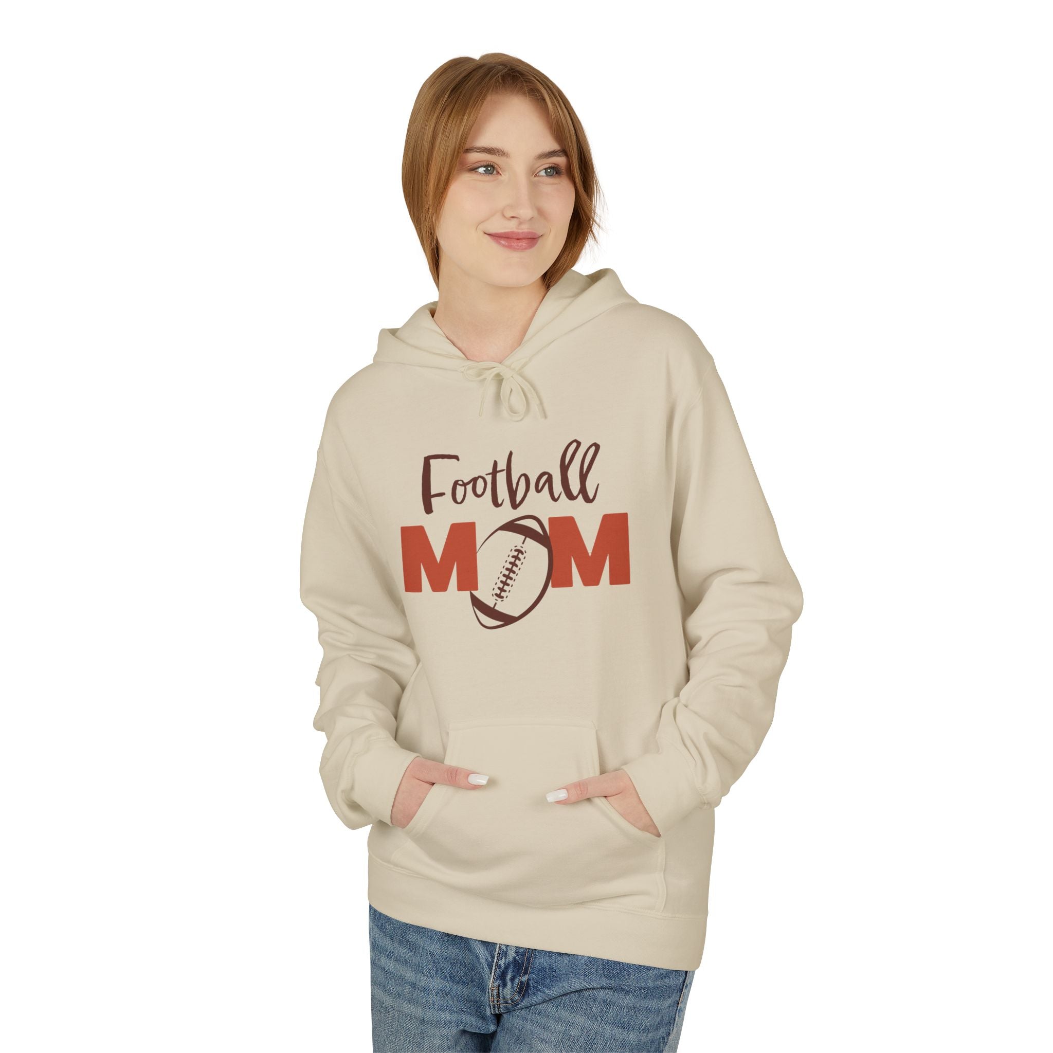 Sports Mom Fleece Hoodie - Football Mom | Hoodie by atgodanddesigns