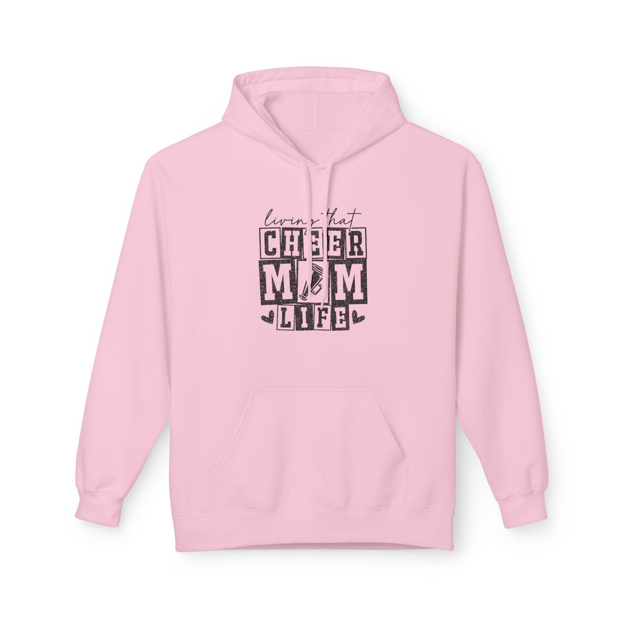 Sports Mom Fleece Hoodie - Living That Cheer Mom Life | Hoodie by atgodanddesigns
