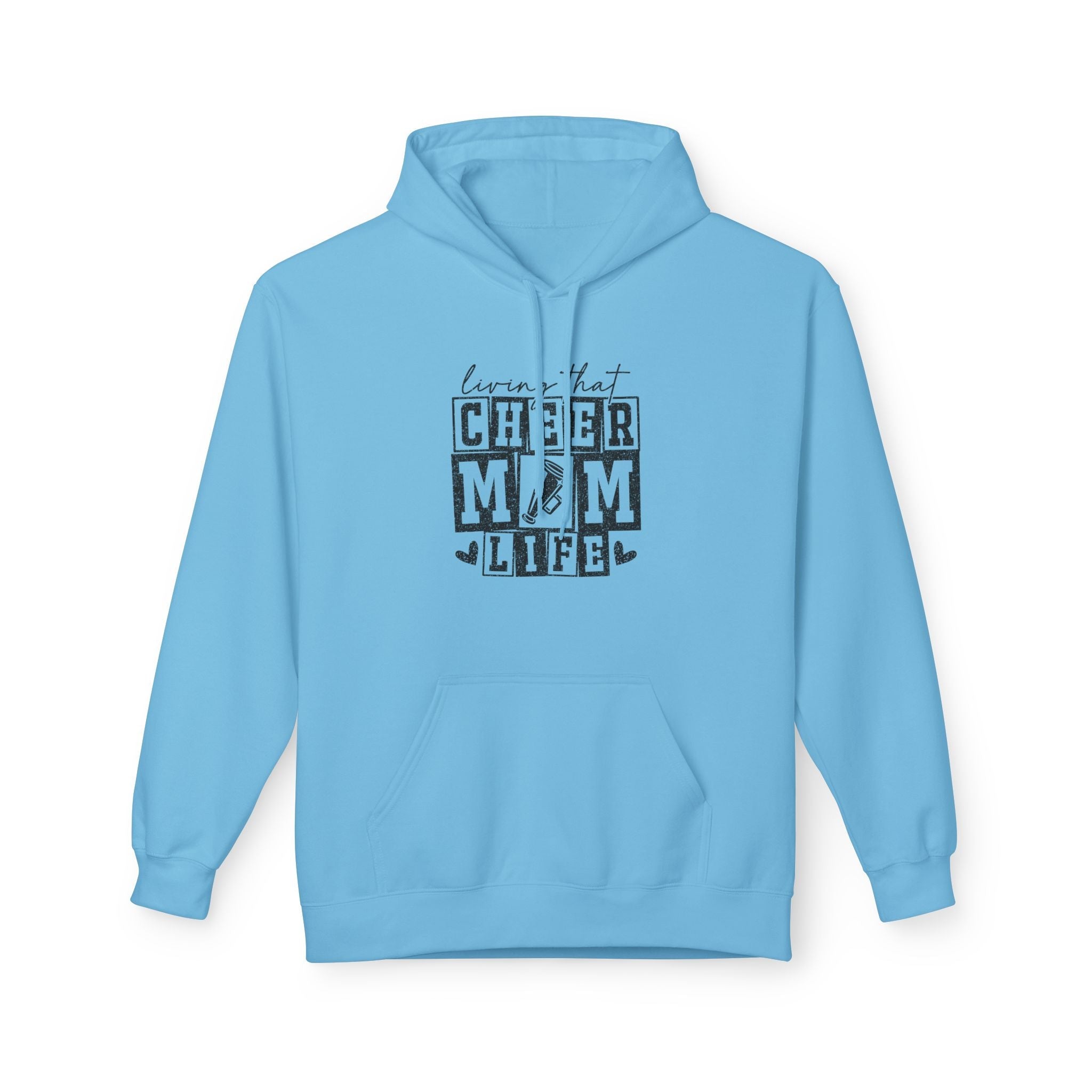 Sports Mom Fleece Hoodie - Living That Cheer Mom Life | Hoodie by atgodanddesigns