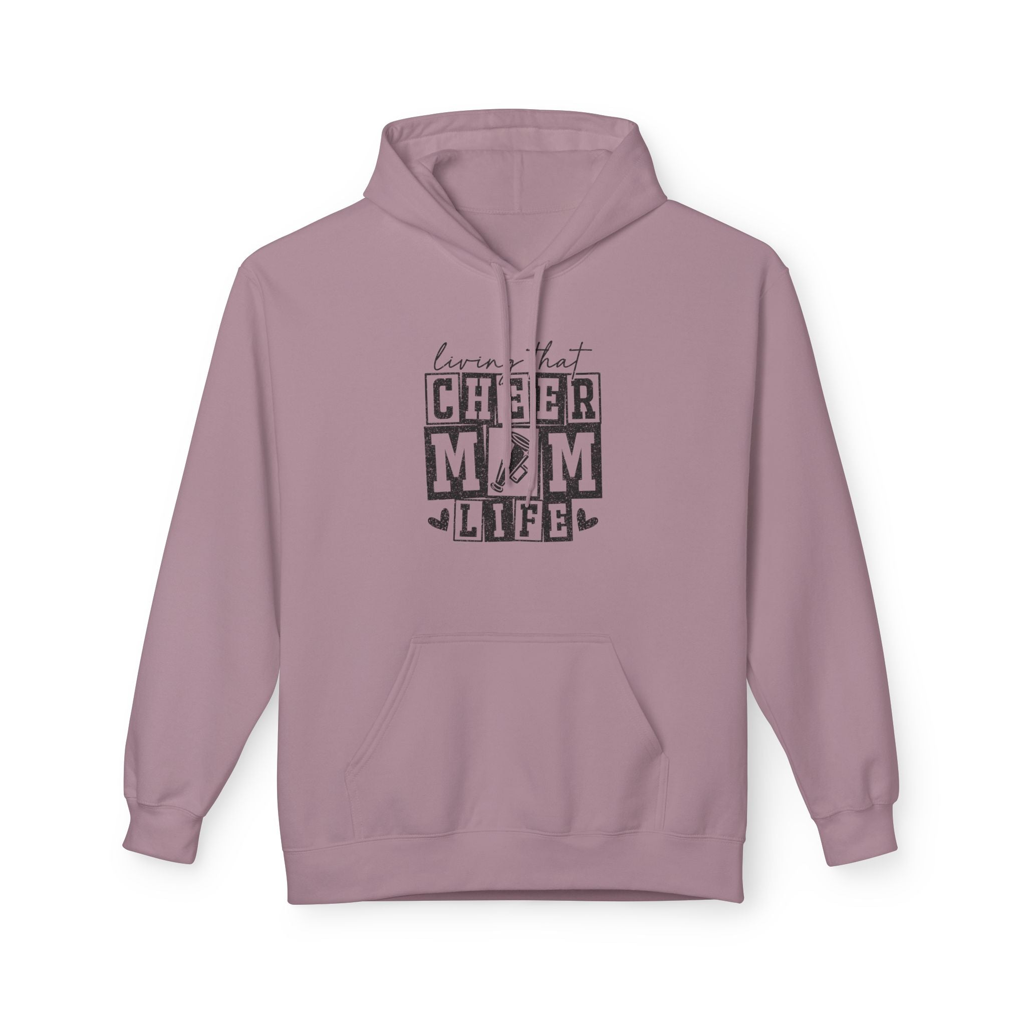 Sports Mom Fleece Hoodie - Living That Cheer Mom Life | Hoodie by atgodanddesigns