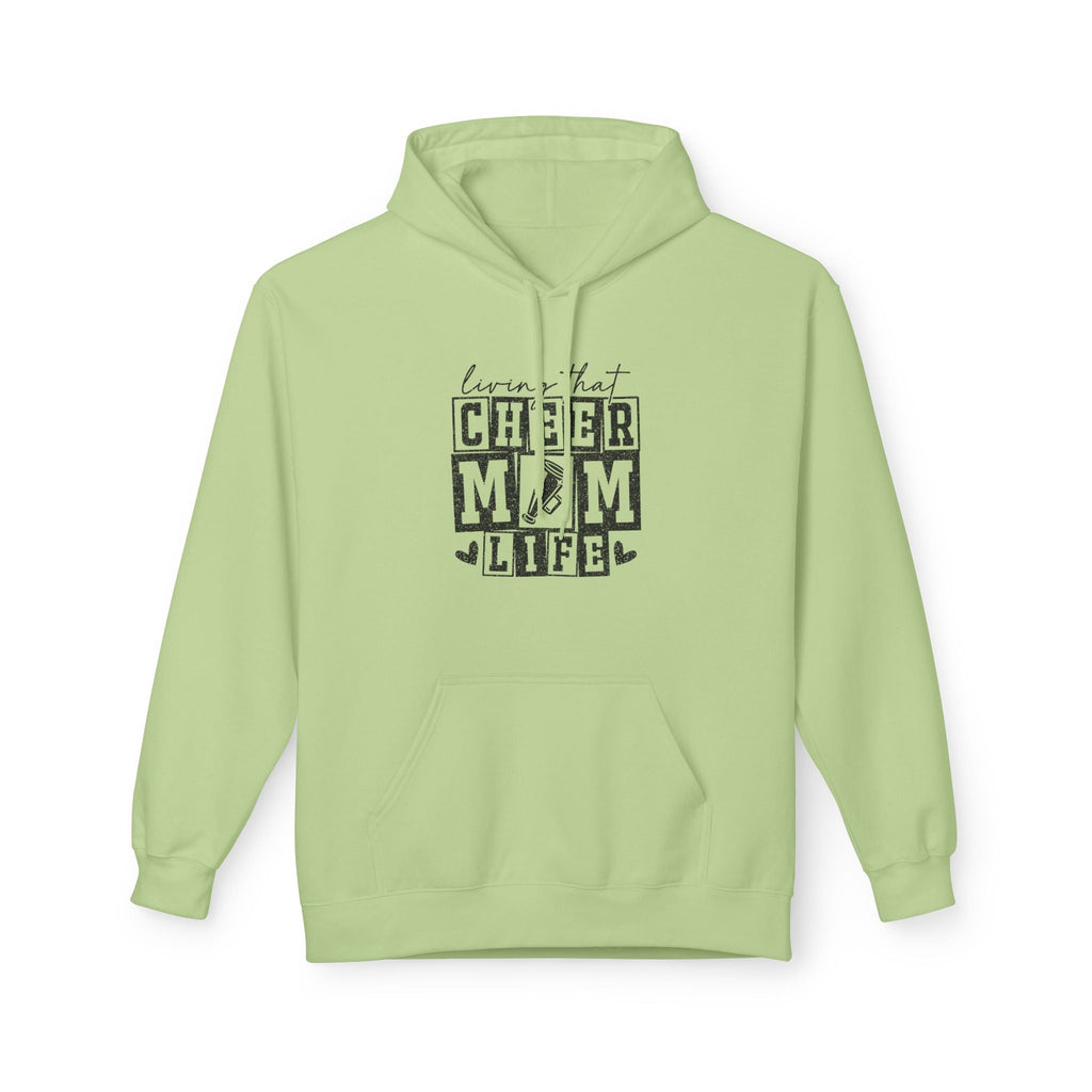 Sports Mom Fleece Hoodie - Living That Cheer Mom Life | Hoodie by atgodanddesigns