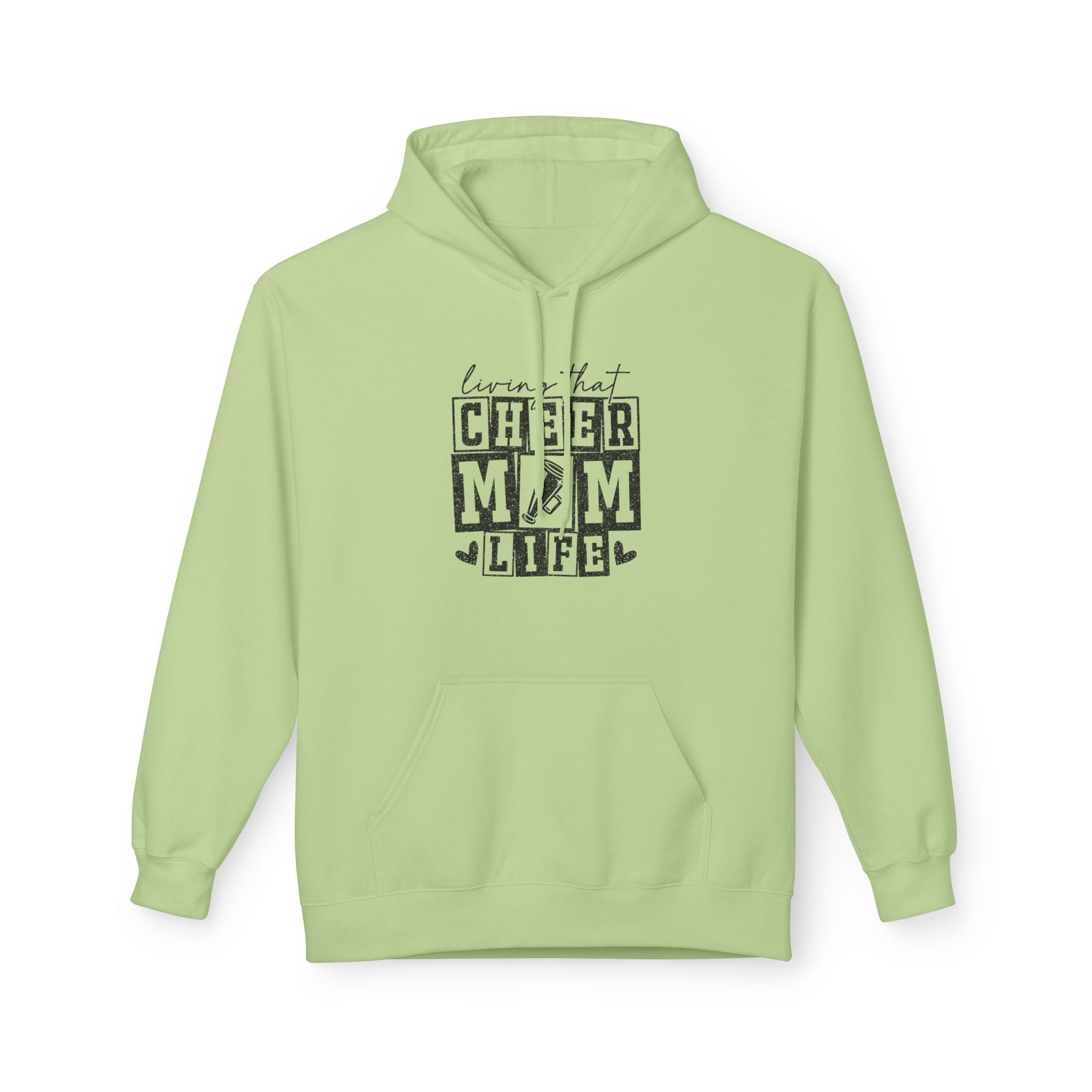 Sports Mom Fleece Hoodie - Living That Cheer Mom Life | Hoodie by atgodanddesigns