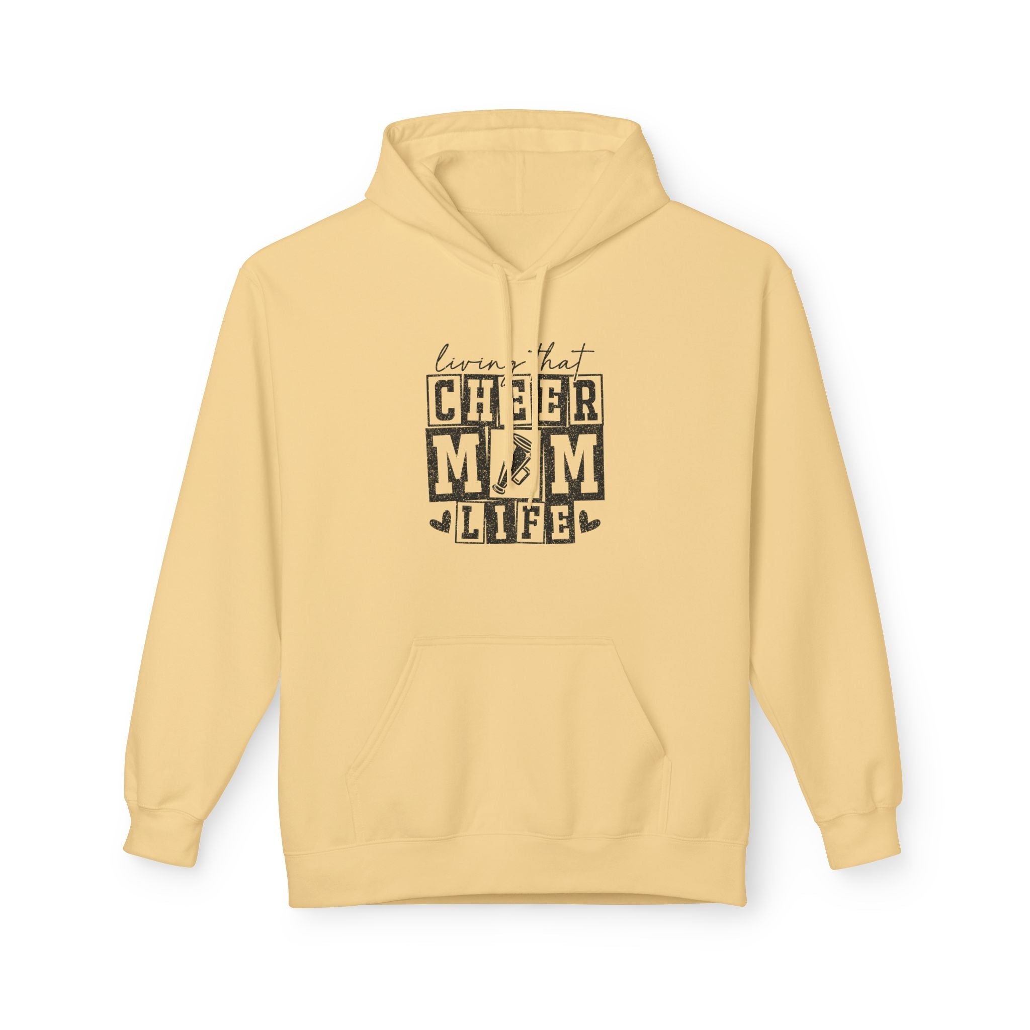 Sports Mom Fleece Hoodie - Living That Cheer Mom Life | Hoodie by atgodanddesigns