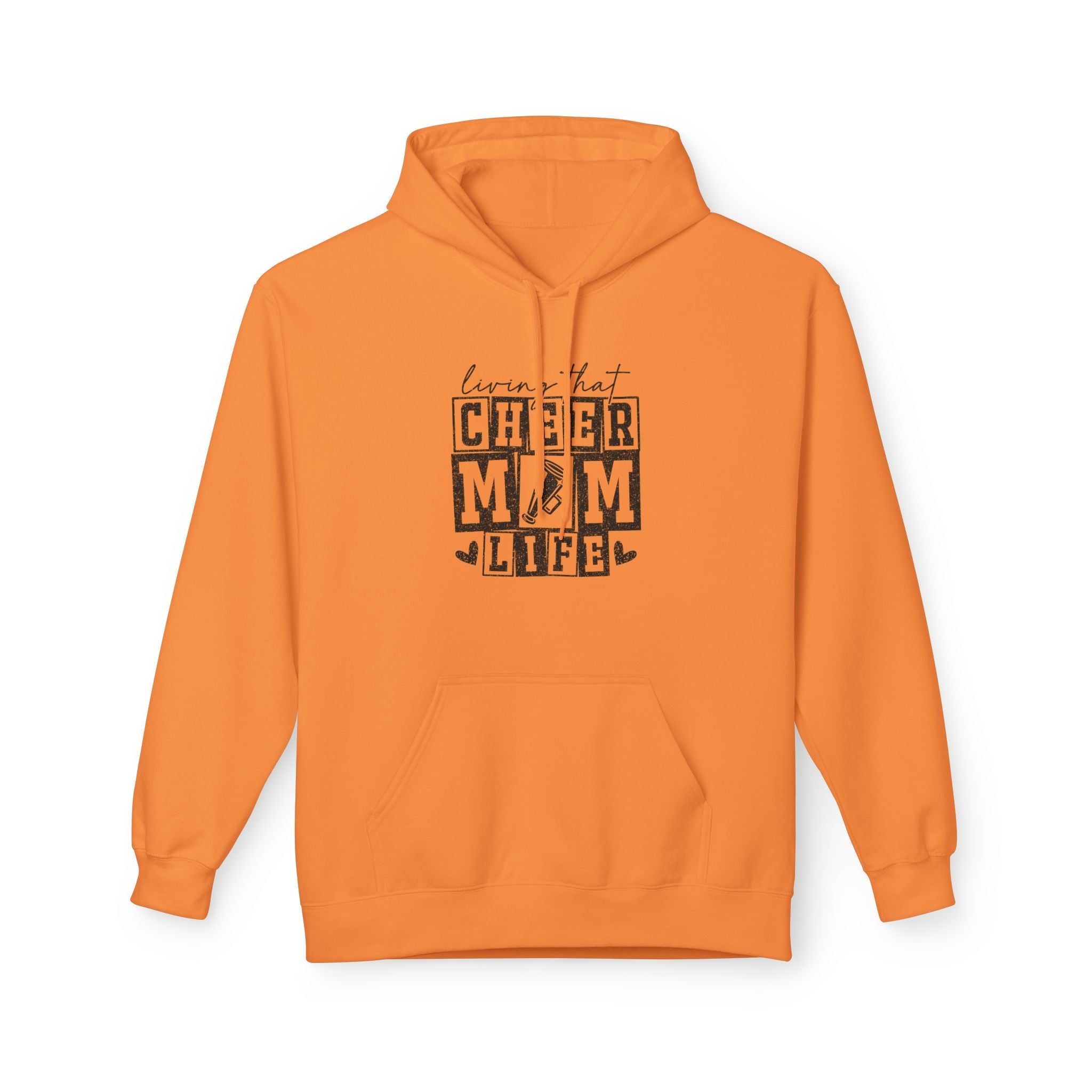 Sports Mom Fleece Hoodie - Living That Cheer Mom Life | Hoodie by atgodanddesigns