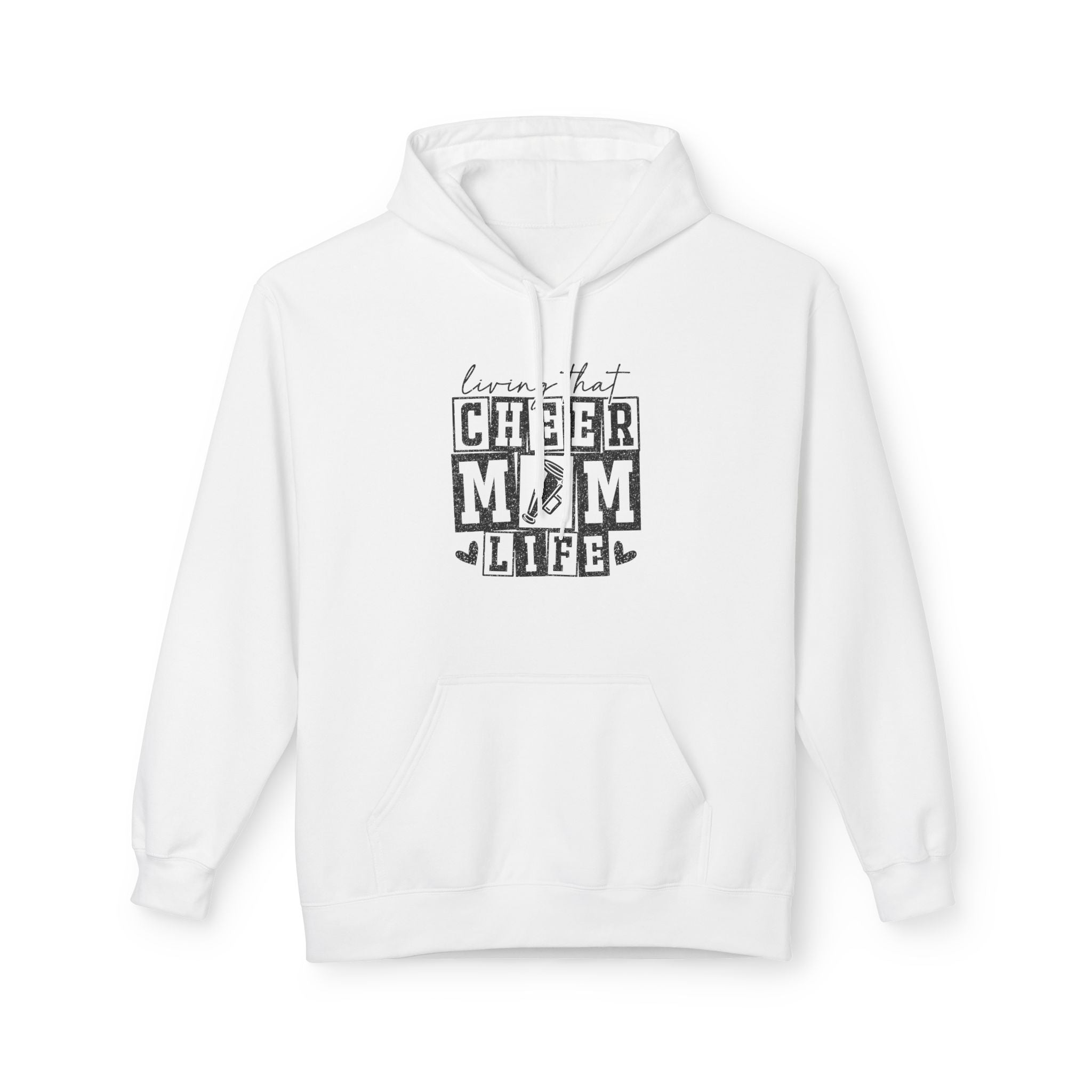 Sports Mom Fleece Hoodie - Living That Cheer Mom Life | Hoodie by atgodanddesigns