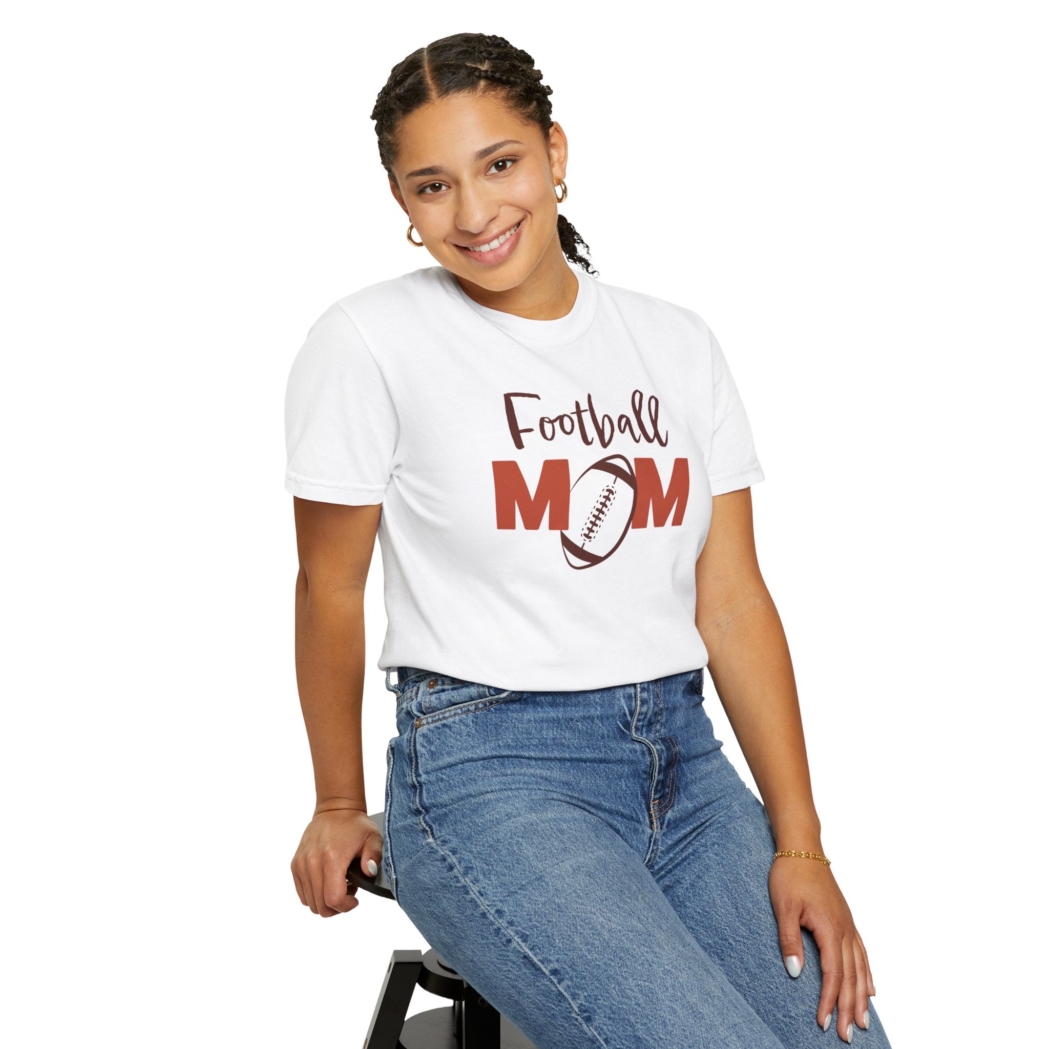 Sports Mom Graphic T-Shirt - Football Mom | T-Shirt by atgodanddesigns
